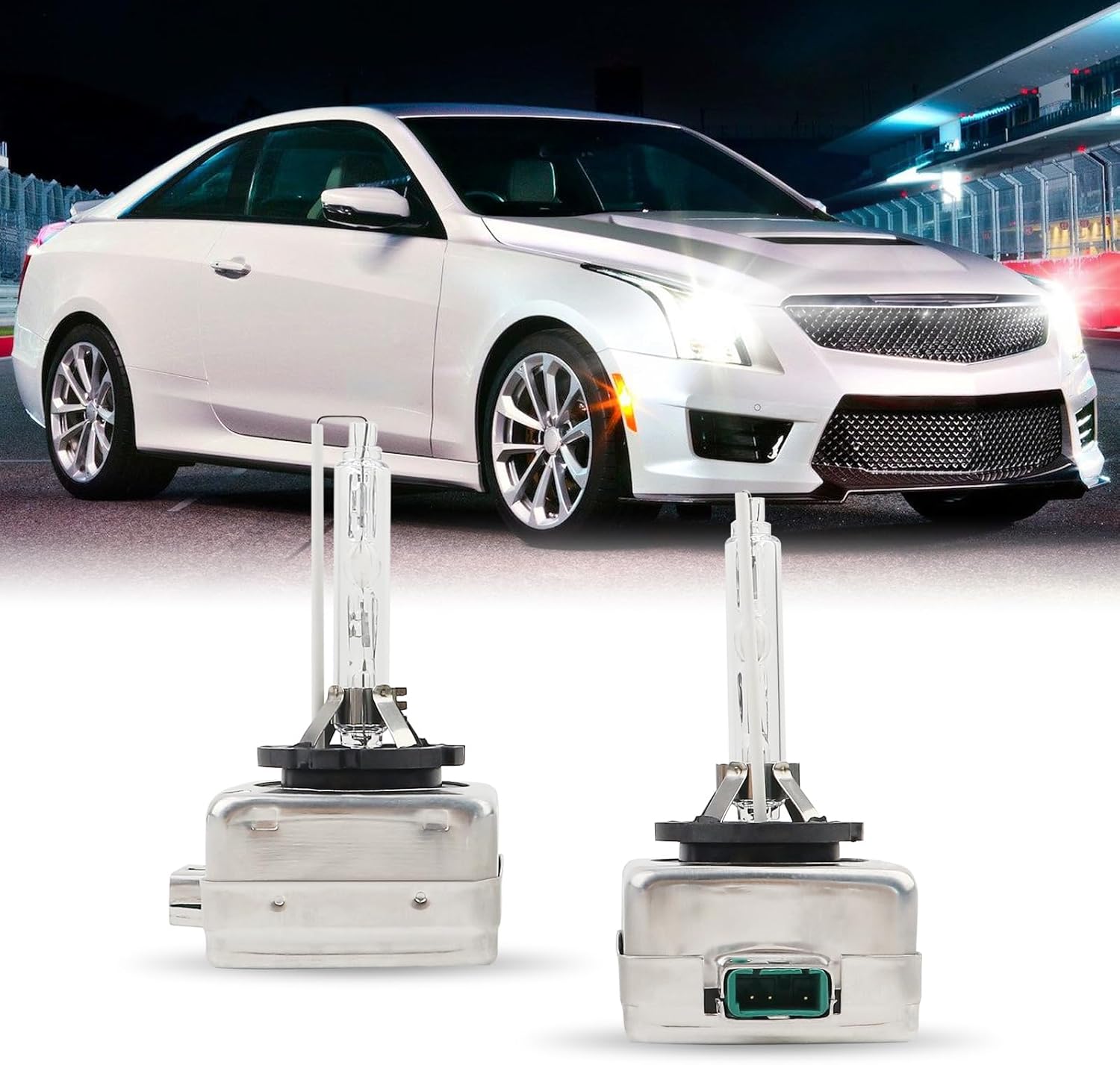 D3S Xenon HID Headlight Bulbs 6000K Cool White 35W Compatible with 2013-2019 Cadillac ATS 2014-2019 Cadillac CTS, D3S C1 Replacement Bi-Xenon Lights Headlamps Projector Lights, Pack of 2