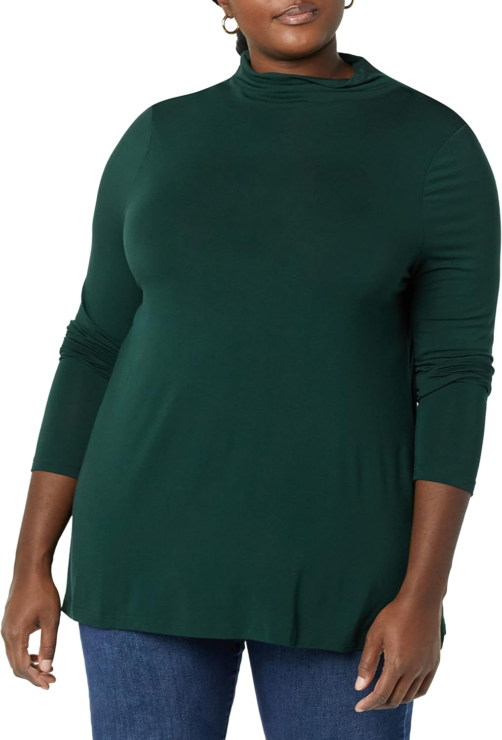 Amazon Essentials Women's Jersey Long-Sleeve Mock Neck Swing Tunic - Image 3