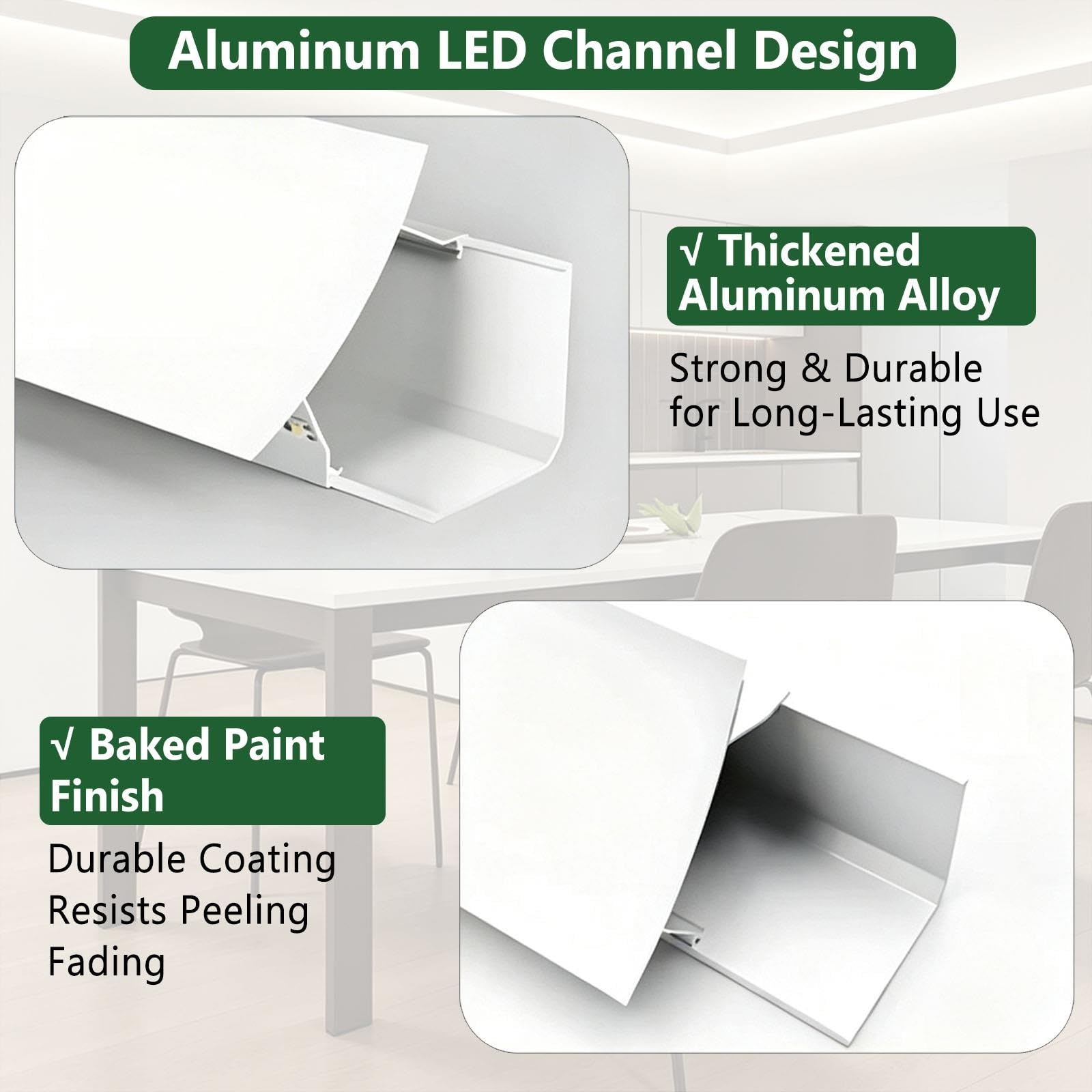Perfil LED Aluminio Pared Doble Emisión Para Tira LED Indirecta