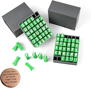 Alphabet Tonstempel Set, 2 Stück Ton Stempel Set, Anzahl, Symbol Alphabet Buchstabenstempel für Ton und Keramik, für Kunst und Handwerk, Stempel Buchstaben Set, DIY-Kunst-Kit