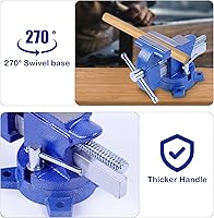 Vista 5 de Tornillo de banco, tornillo de banco de 4-1/2 pulgadas para banco de trabajo, tornillo de banco para el hogar con mandíbula de tubo y tornillo