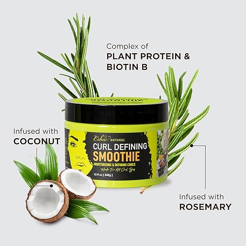 Miniatura 5 de Esha Girl Natural - Curl Smoothie - Estiliza y define tus rizos 3C y 4C - Revive tus rizos - Control del encrespamiento, hidrata, tratamiento con