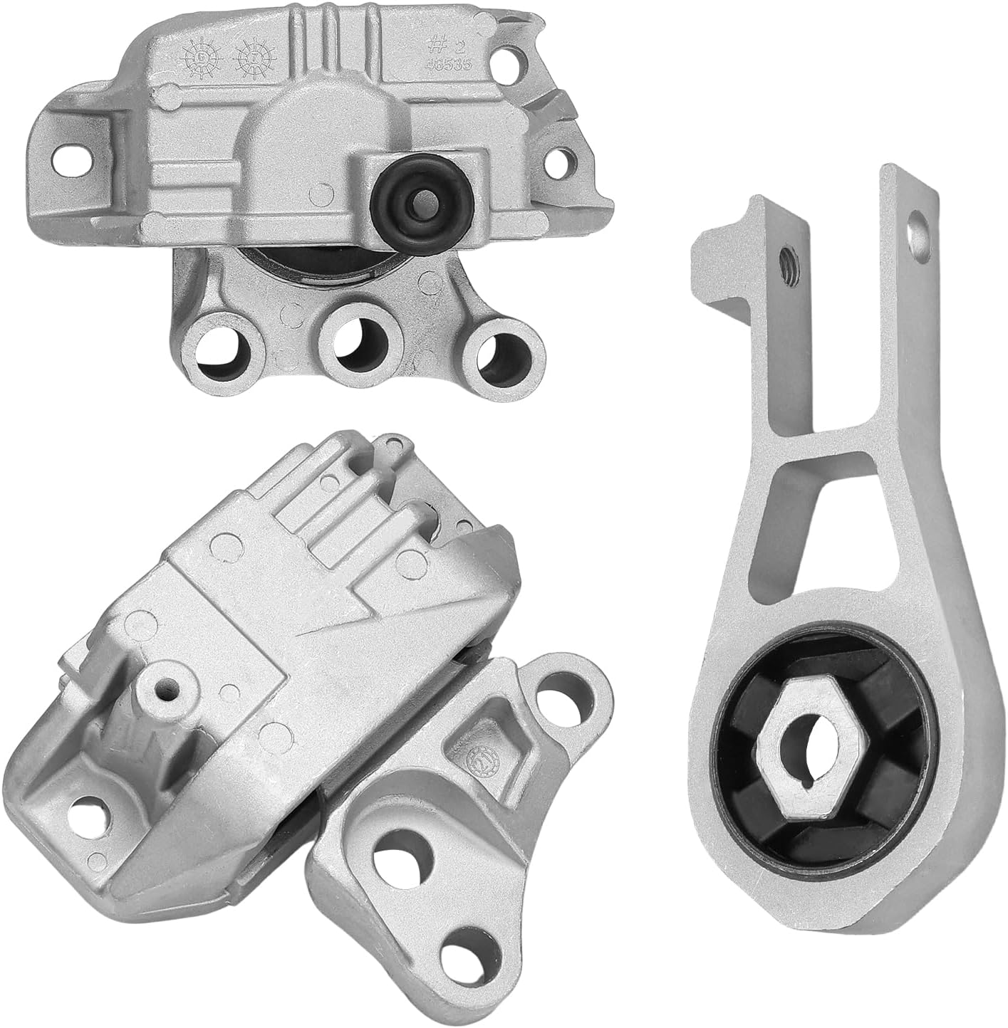 3PCS Engine Motor Transmission Mounts Set Replacement for 2016-2018 Fiat 500X, Jeep Compass, Renegade 2.4L Automatic Transmission Replacement for 68363756AA, 68363755AA, 68258599AA