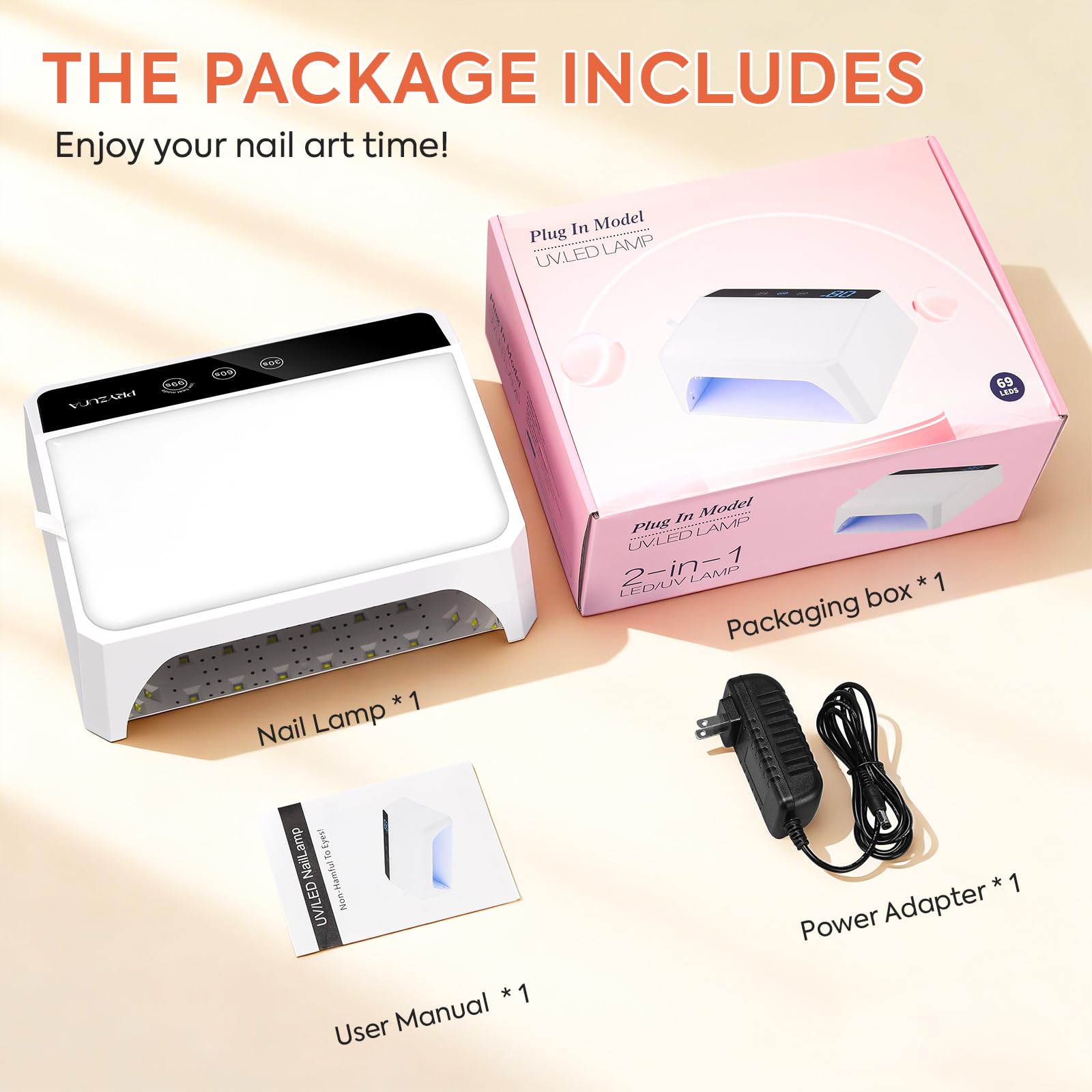 120W UV LED Nail Lamp with 69 Beads, Auto Sensor, 3 Timers