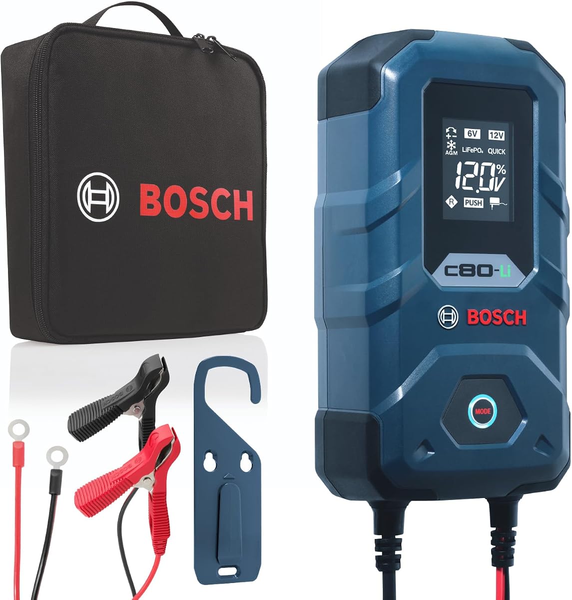 C80-Li: 15A 6V/12V Next-Gen Battery Charger for Lead-Acid & Lithium | Including AGM, EFB, Gel & SLI - Unique 20A Fast-Mode & Smart Maintenance, Trickle Functionality & Advanced Safety Features