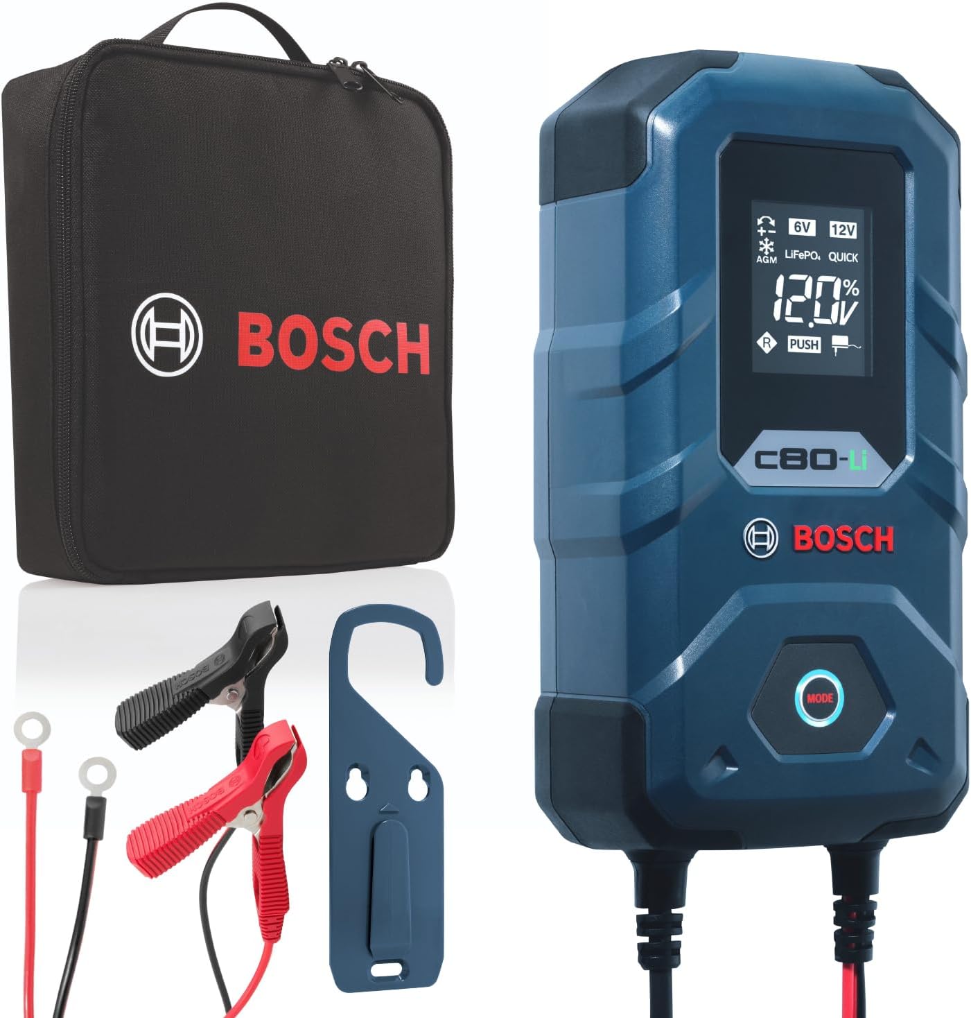 C80-Li High-Performance 20 Amp Battery Charger for 12-Volt Lithium-ion, 6 and 12-Volt Lead-Acid, AGM, EFB, Gel, and SLI Batteries