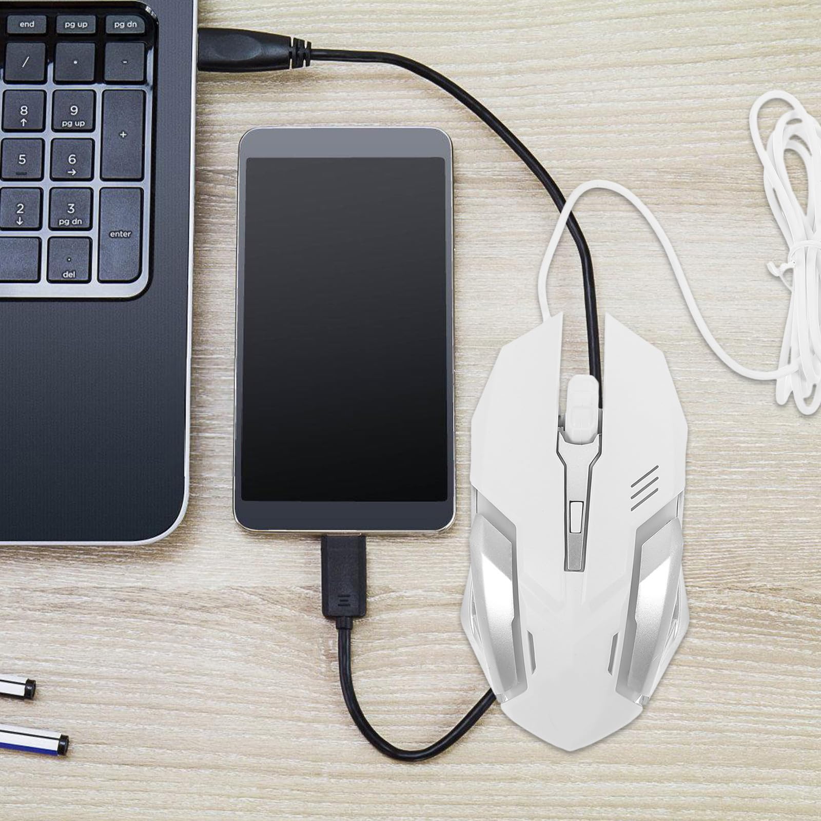 Tastiera e Mouse Wireless Mini in Metallo Argento per Computer