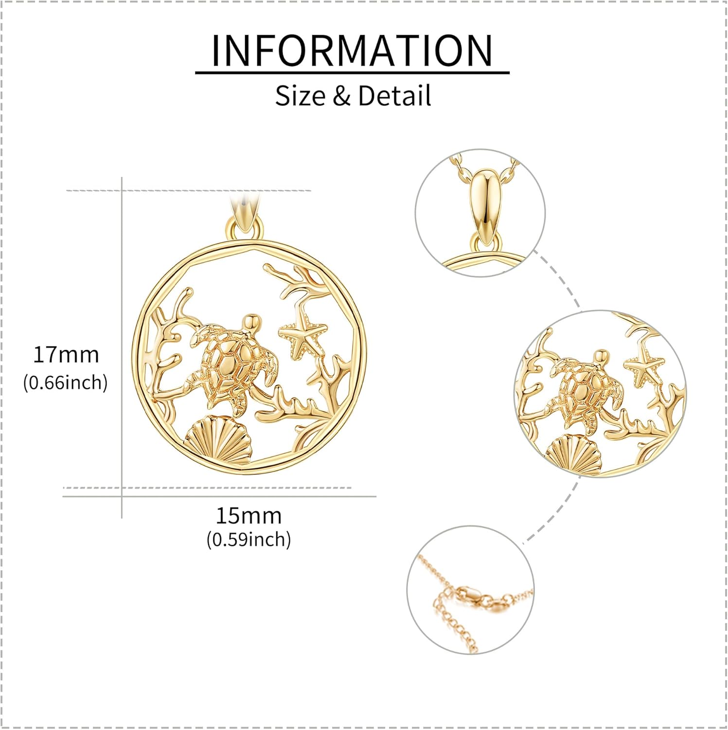 14k Real Gold Animal Necklace, Dainty Summer Jewelry Gift For Women Lover Valentine Christmas Mothers Day Gifts