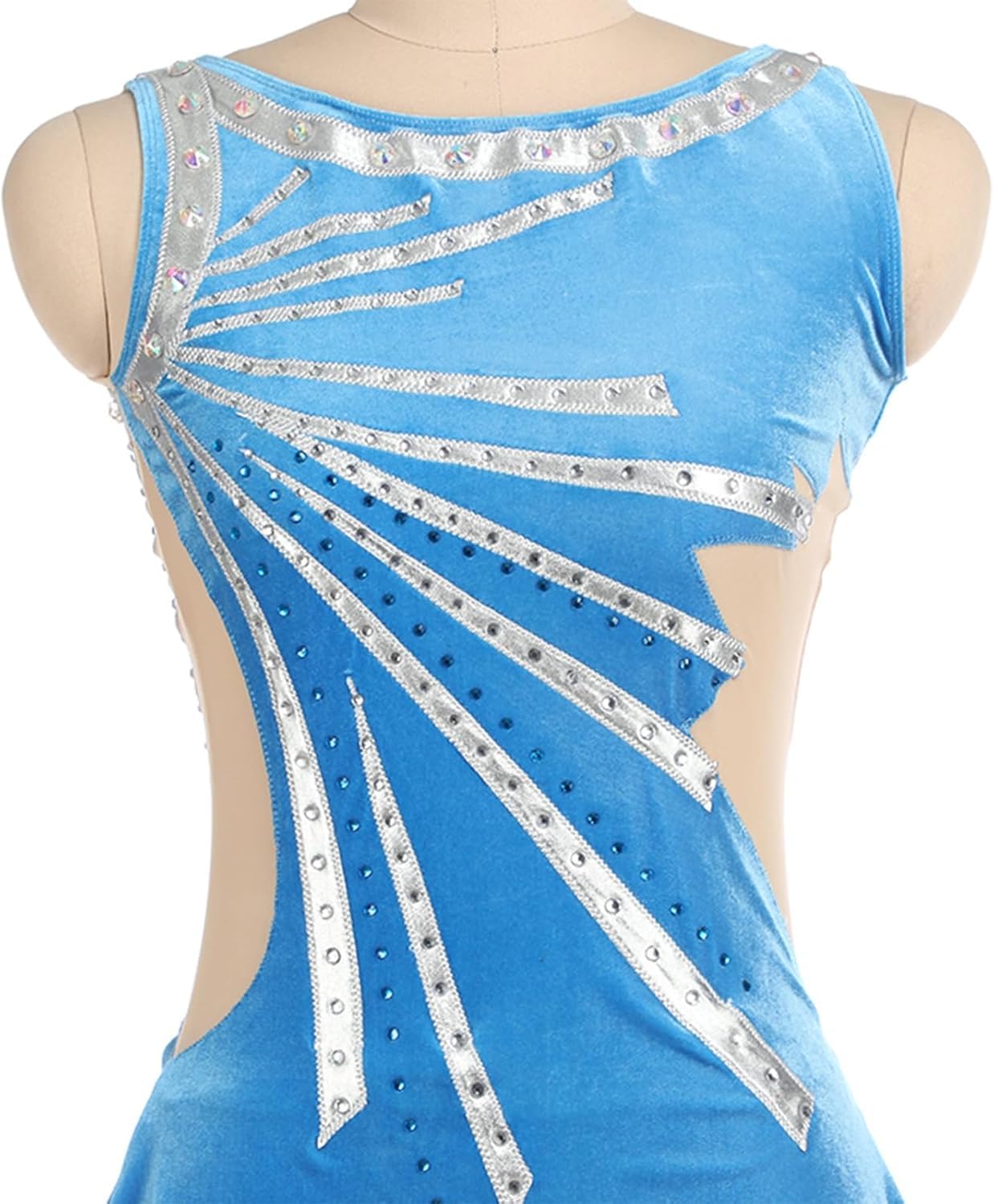 Maillot De Gimnasia Rítmica para Niñas Mujeres Transpirables Maillots Atléticos De Competición De Baile, Blue, XXS