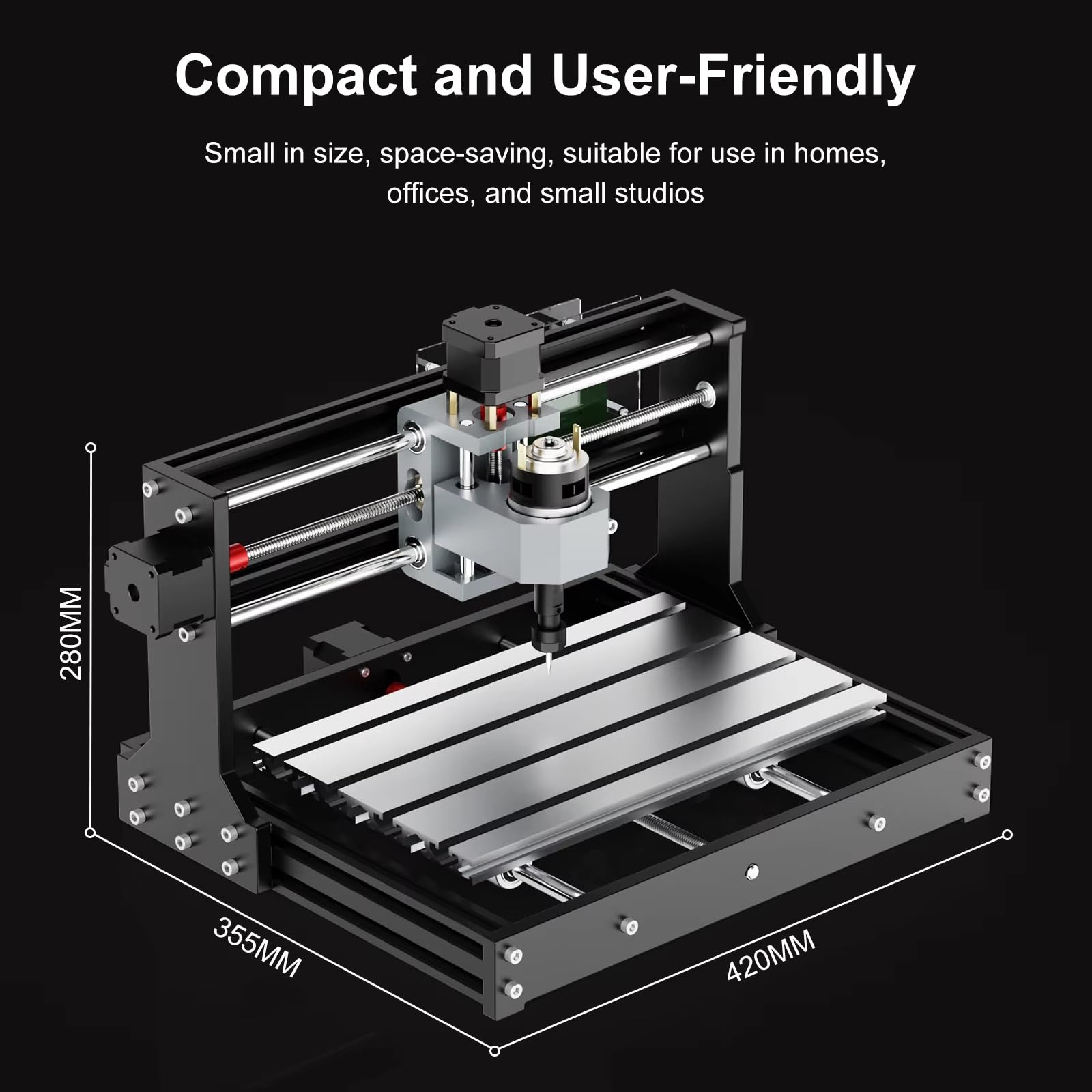 Twotrees TTC3018 Fresadora CNC DIY, fresadora de 3 ejes controlada por GRBL, 300 x 180 x 40 mm, fresadora de mesa para carpintería, plástico, acrílico
