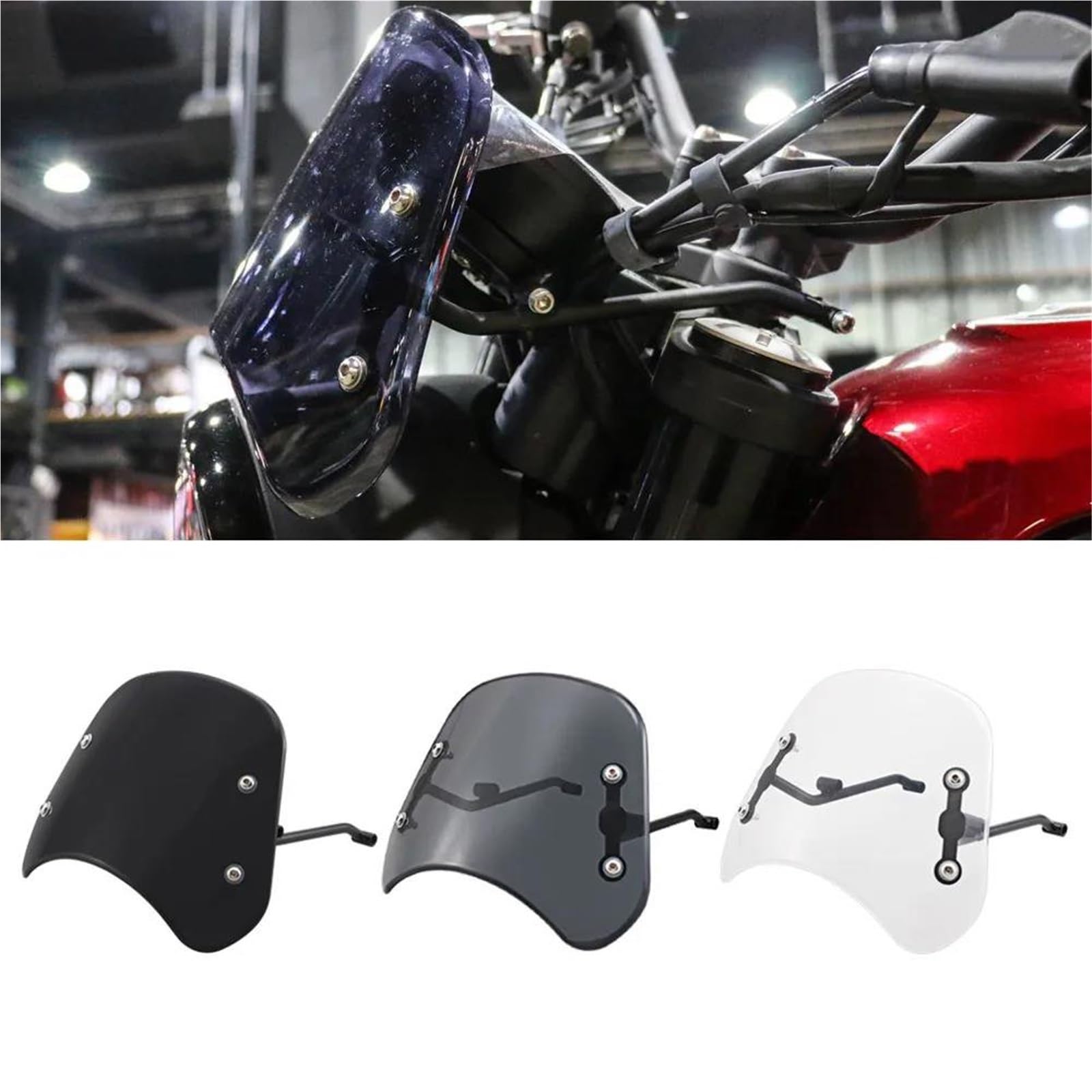 Parabrezza Per Moto, Benelli Leoncino 250, Leoncino 500 Trail Sport, Accessori Per Cupolino, Parabrezza Deflettore Del Vento (Fumo, X-2)