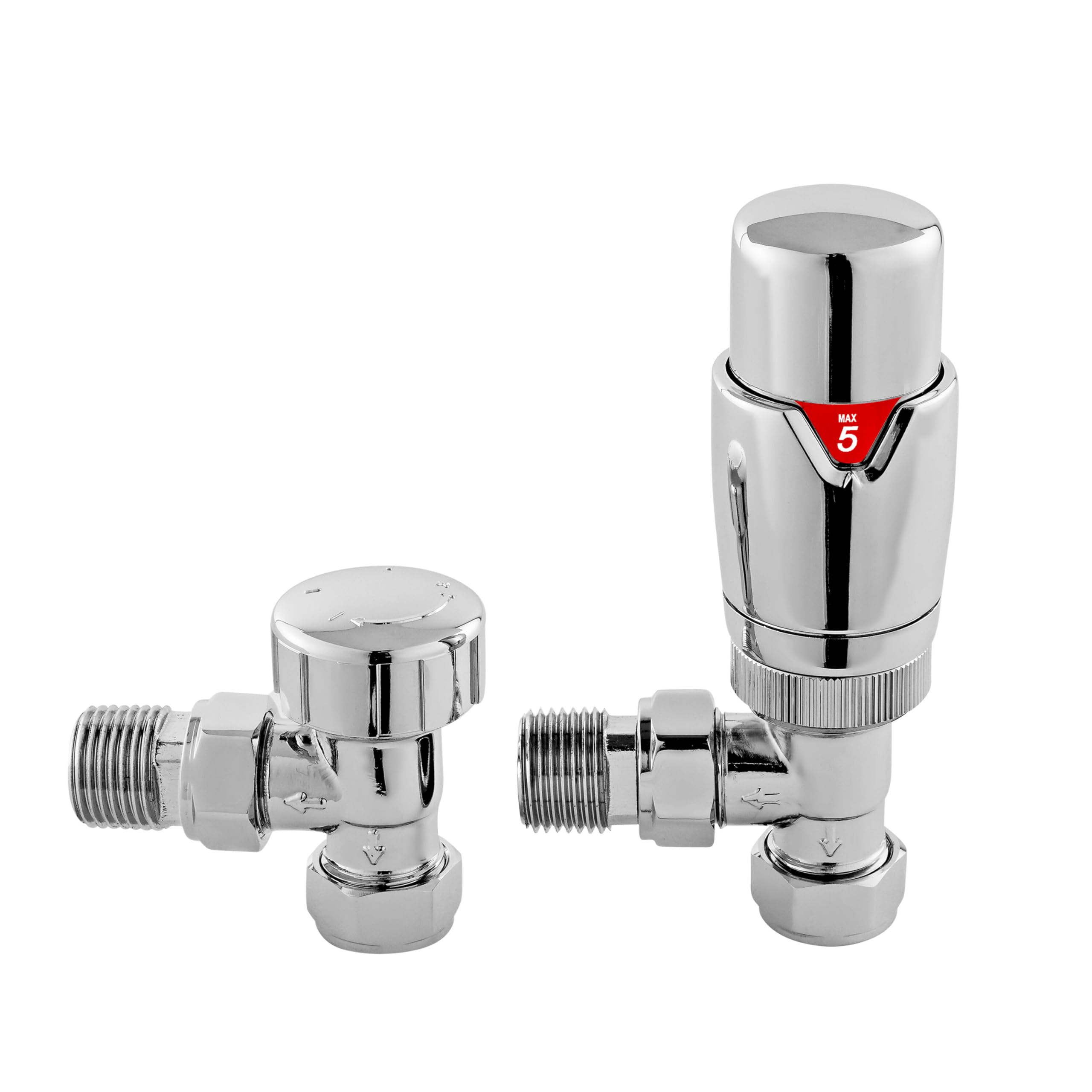 Balterley Angled Thermostatic Radiator Valves Chrome Pair
