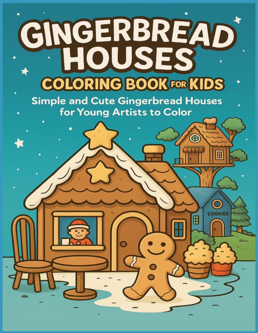 Gingerbread Houses Coloring Book for Kids: Simple and Cute Gingerbread Houses for Young Artists to Color