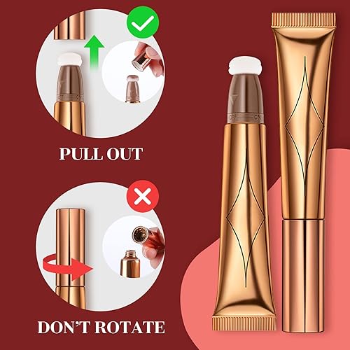 Miniatura 2 de Reddhoon Contour Beauty Wand, contorno líquido de cara, resaltador y barra de rubor con aplicador de cojín, acabado mate natural suave, barra de