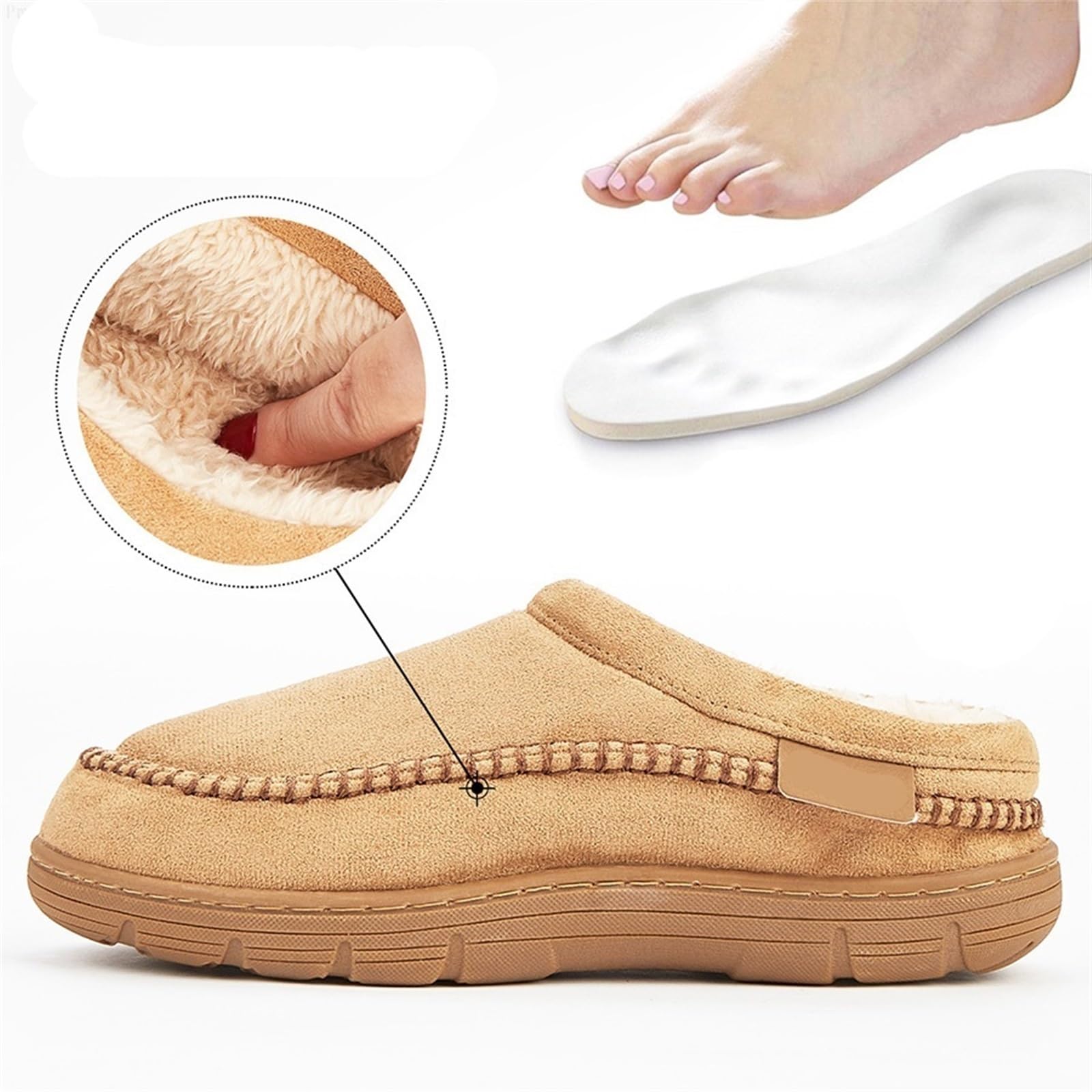 Pantofole da uomo in cotone Pantofole da uomo Home Peluche Memory Foam Scarpe casa calde invernali morbide for interni/esterni