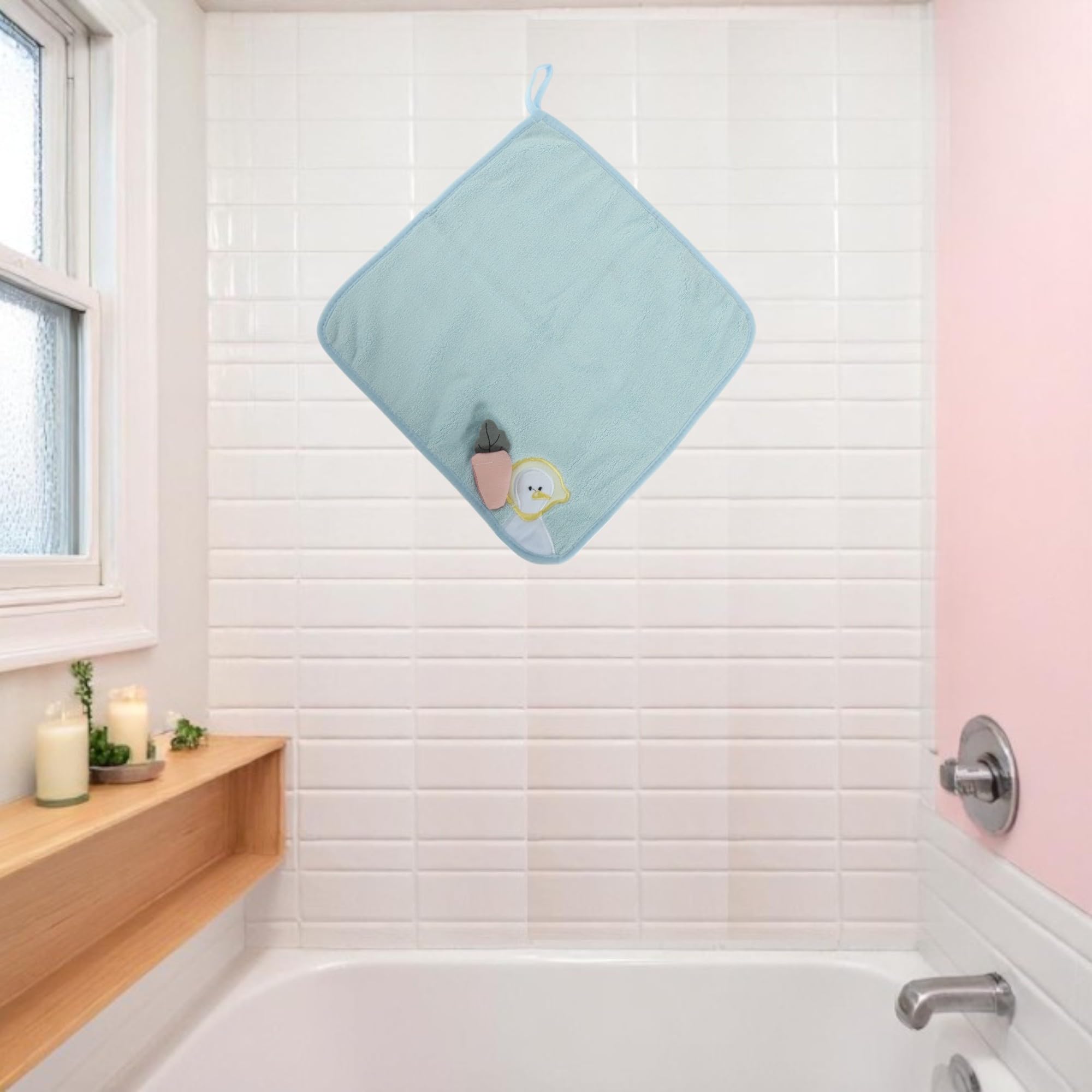 1Pcs Towels Penguins Finger Towel Microfiber Blue 30x30cm