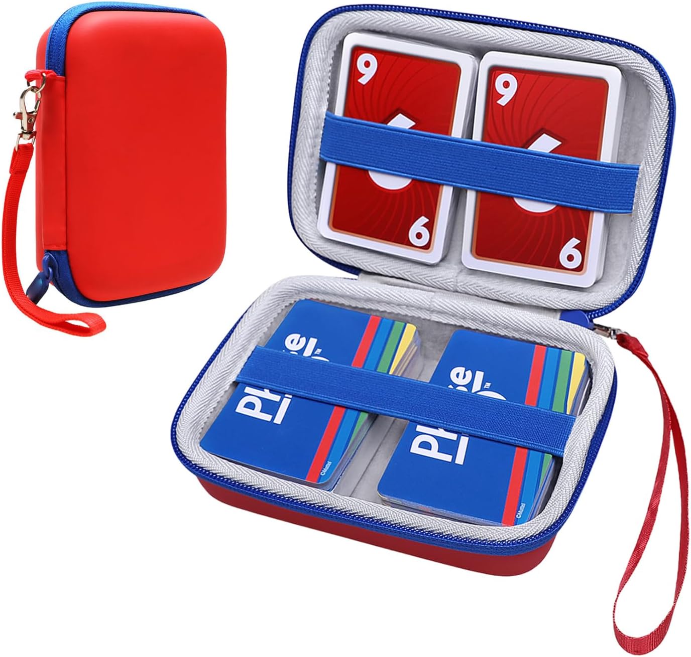 XANAD Hard Case for Phase 10 Card Game - Carrying Storage Bag - Red