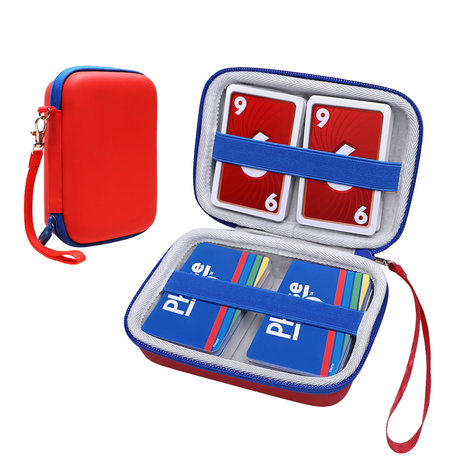 XANAD Hard Case for Phase 10 Card Game - Carrying Storage Bag - Red