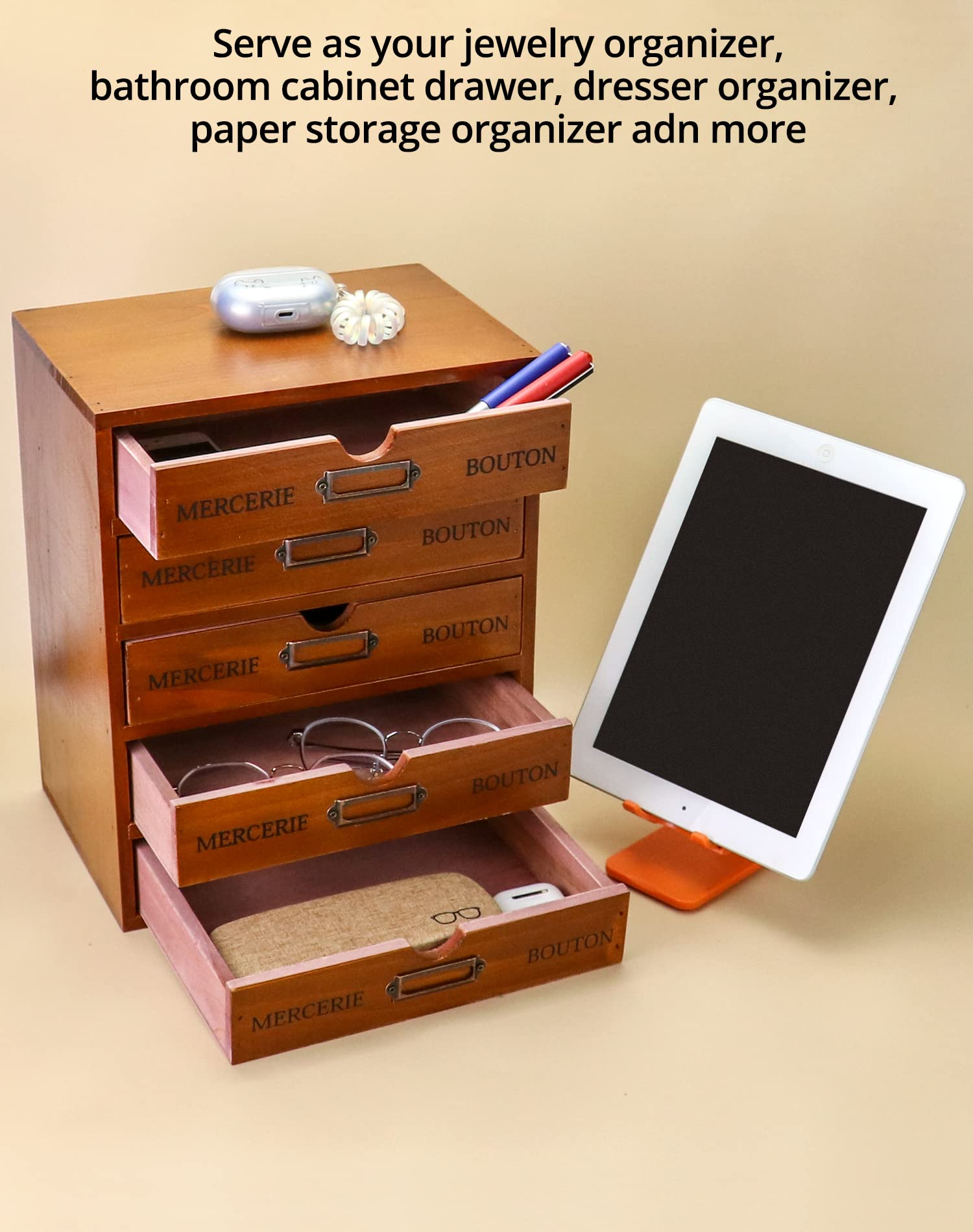 Amazon.com : QWORK Vintage Wooden Home Office Desk Organizer with