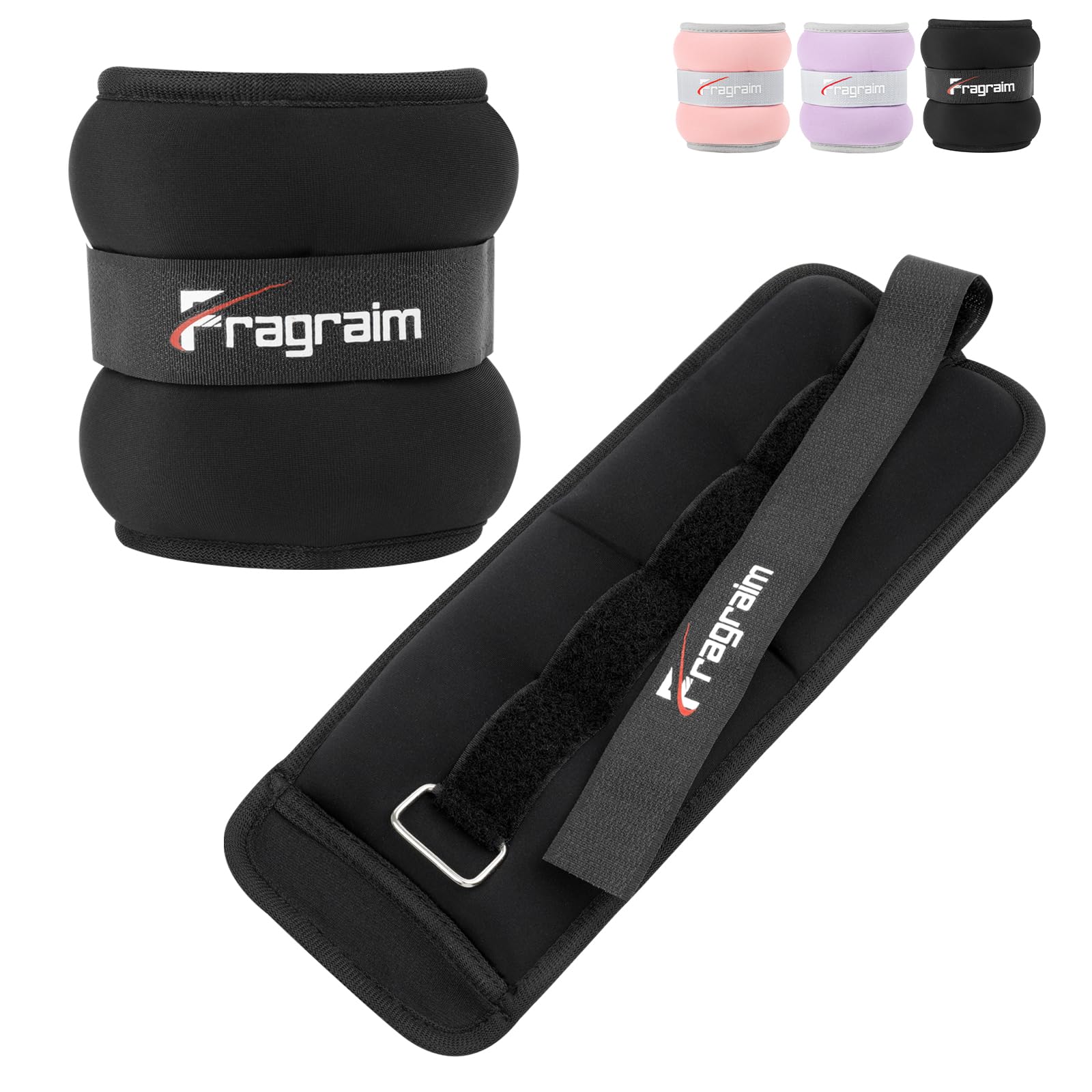 Fragraim Ankle Weights for Women Men Kids 1/2/3/4/6/8/10 LBS 1 Pair Leg Arm Wrist Weights with Adjustable Strap for Running, Walking, Pilates, Gymnastics, Aerobics, Physical Therapy