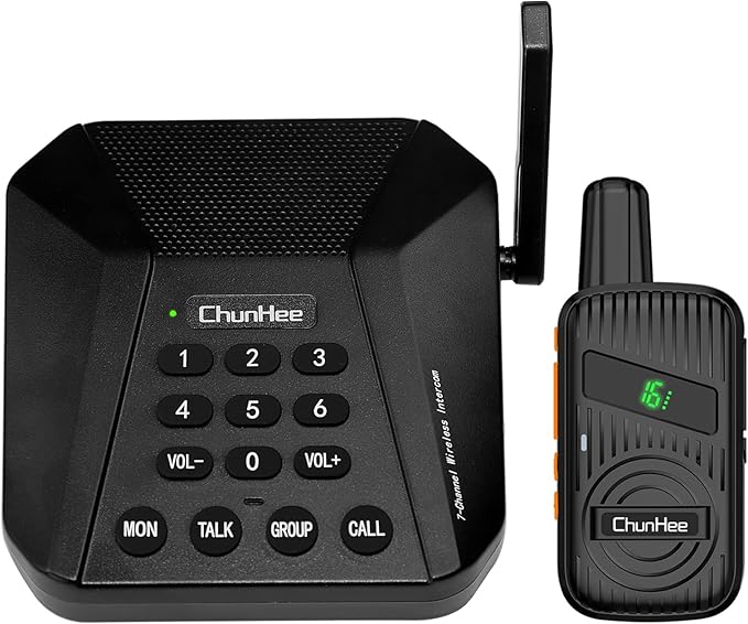 Amazon.com: ChunHee Intercoms Wireless for Home, Battery Powered 1.5 ...