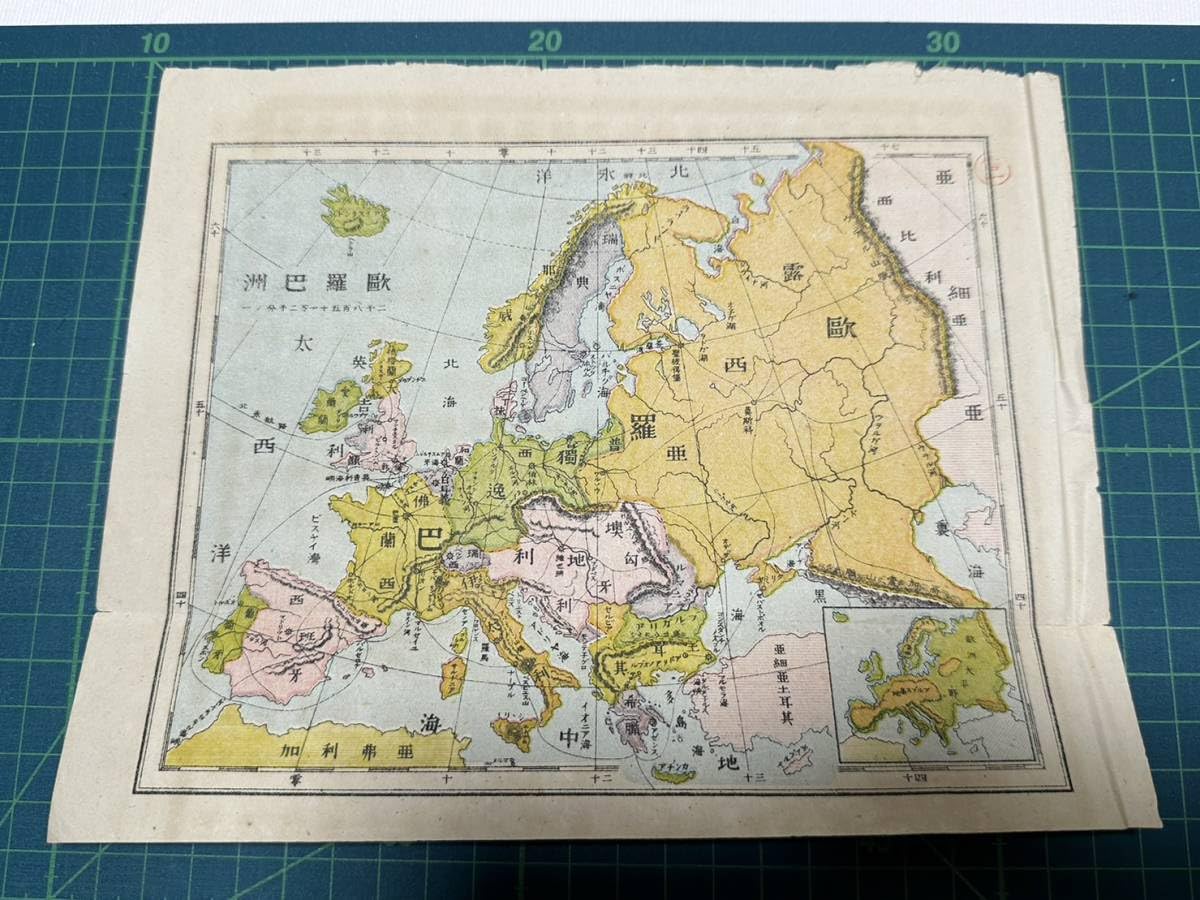 ♢希少！珍物 大正〜明治時代 戦前 日本地図 植民地 古地図 骨董
