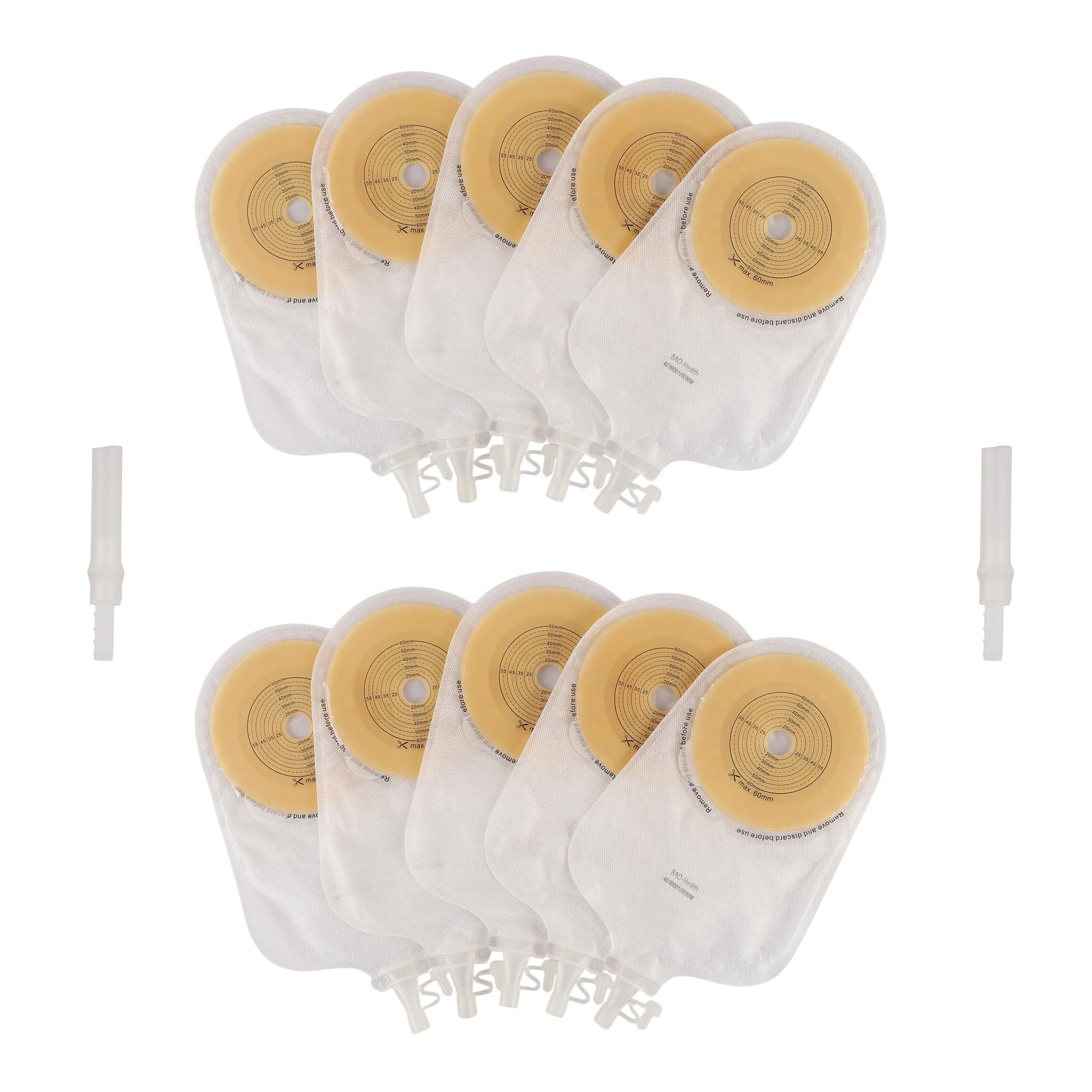 Bao Health, One Piece Pouch for Urostomy, TRANSPARENT, WITH TAP AND ANTI REFLUX VALVE 60mm (4016 001) (Pack of 5) 3