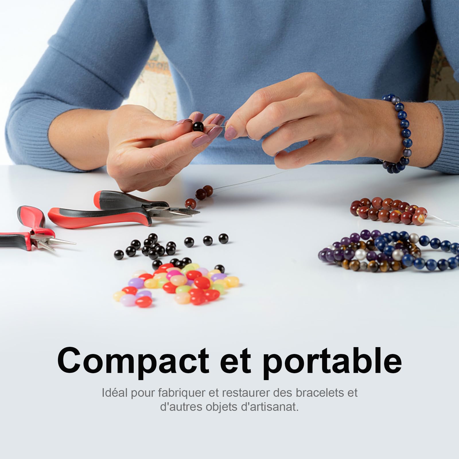 2 bobine da 0,8 mm di filo elastico per gioielli in TPU trasparente per