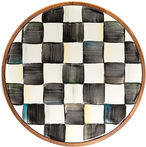 MACKENZIE-CHILDS White Flower Market - Salvamanteles esmaltados, resistente al calor, para ollas calientes o hervidores, tamaño grande