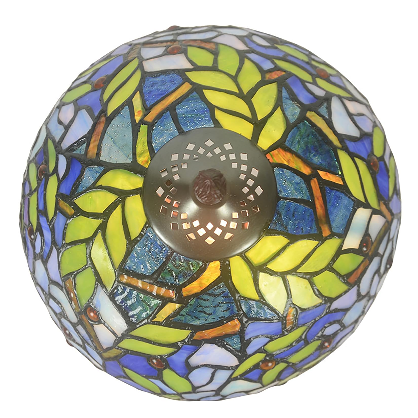 Paralume in vetro colorato glicine di ricambio per lampada da tavolo lampada da soffitto, paralume in vetro verde blu da 12 pollici per lampada da scrivania