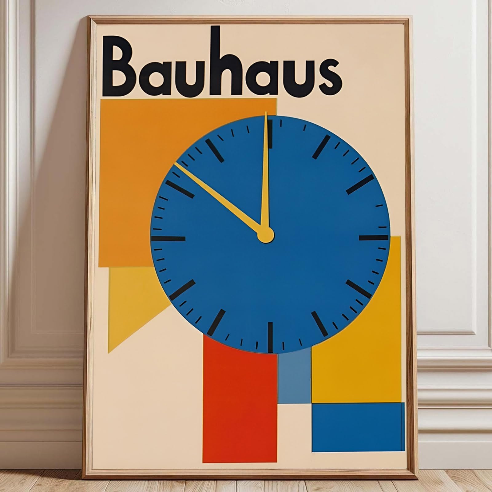 Bauhaus Canvas Wall Art Mid Century Modern Prints Modern Abstract Geometric Wall Art Boho Geometric Pictures Blue And Orange Bauhaus Art Bauhaus Minimalist Geometric Wall Art 16x24inch Frameless