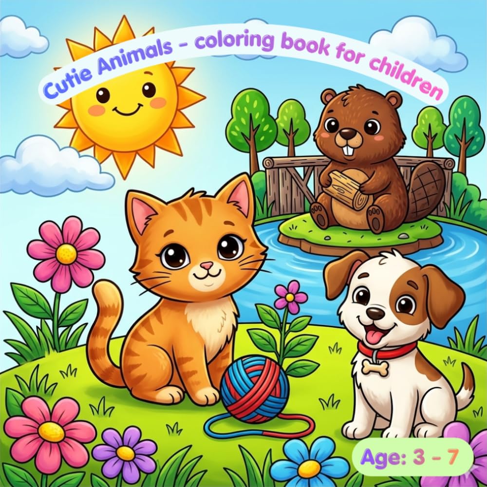 Cutie Animals - coloring book for children: Age: 3 - 7