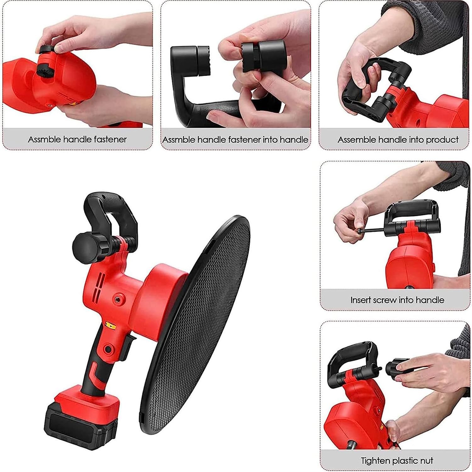 Lijadora de pared, pulidora y alisadora de paredes, 80-210 RPM, lijadora de paneles de yeso de mano, lijadora de paneles de yeso eléctrica, pulidora y alisadora de superficies de pared para techos y