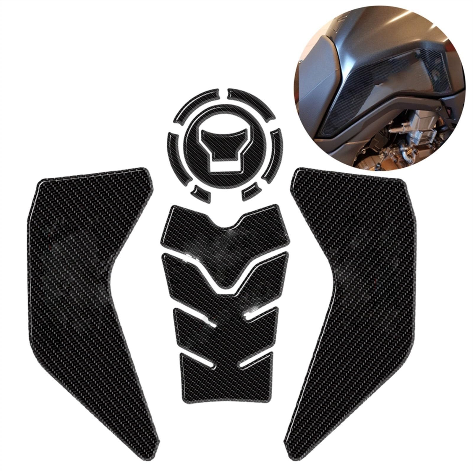 Protections Réservoir Moto Africa Twin 2016-2022 - Autocollants Antidérapants Blancs Ou Noirs, Préviennent Les Rayures