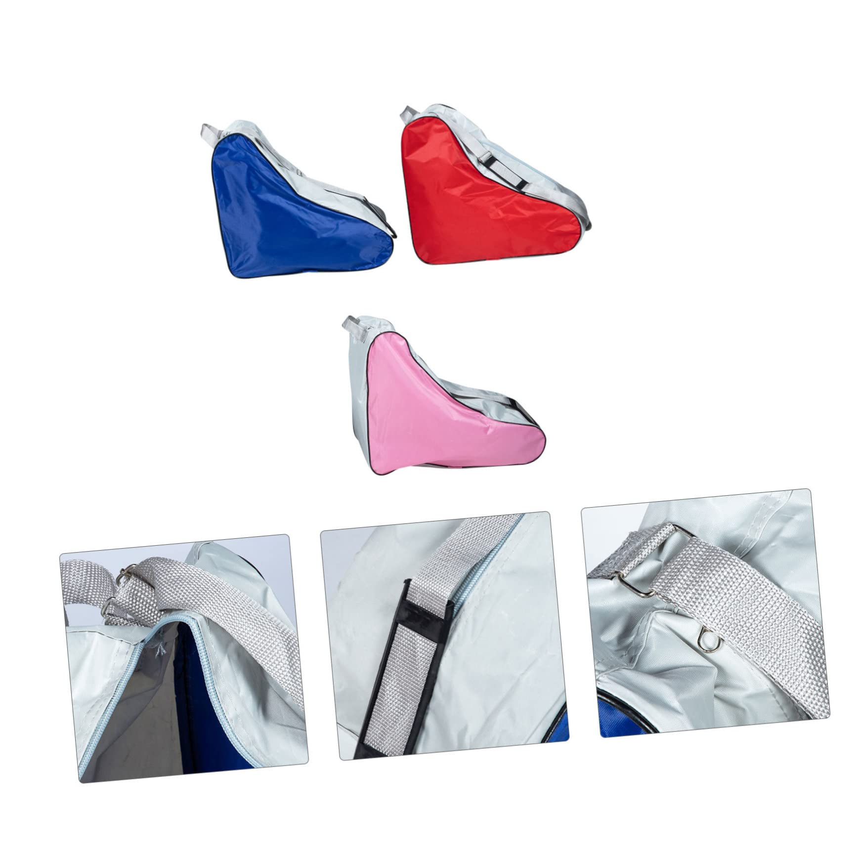 BESPORTBLE Borsa Portatile per Pattini a Rotelle e Ghiaccio 3 Pezzi | Poliestere, Uso Esterno, Design Semplice, Set Rosso Blu Rosa, Formato Grande per Ragazzo Ragazza