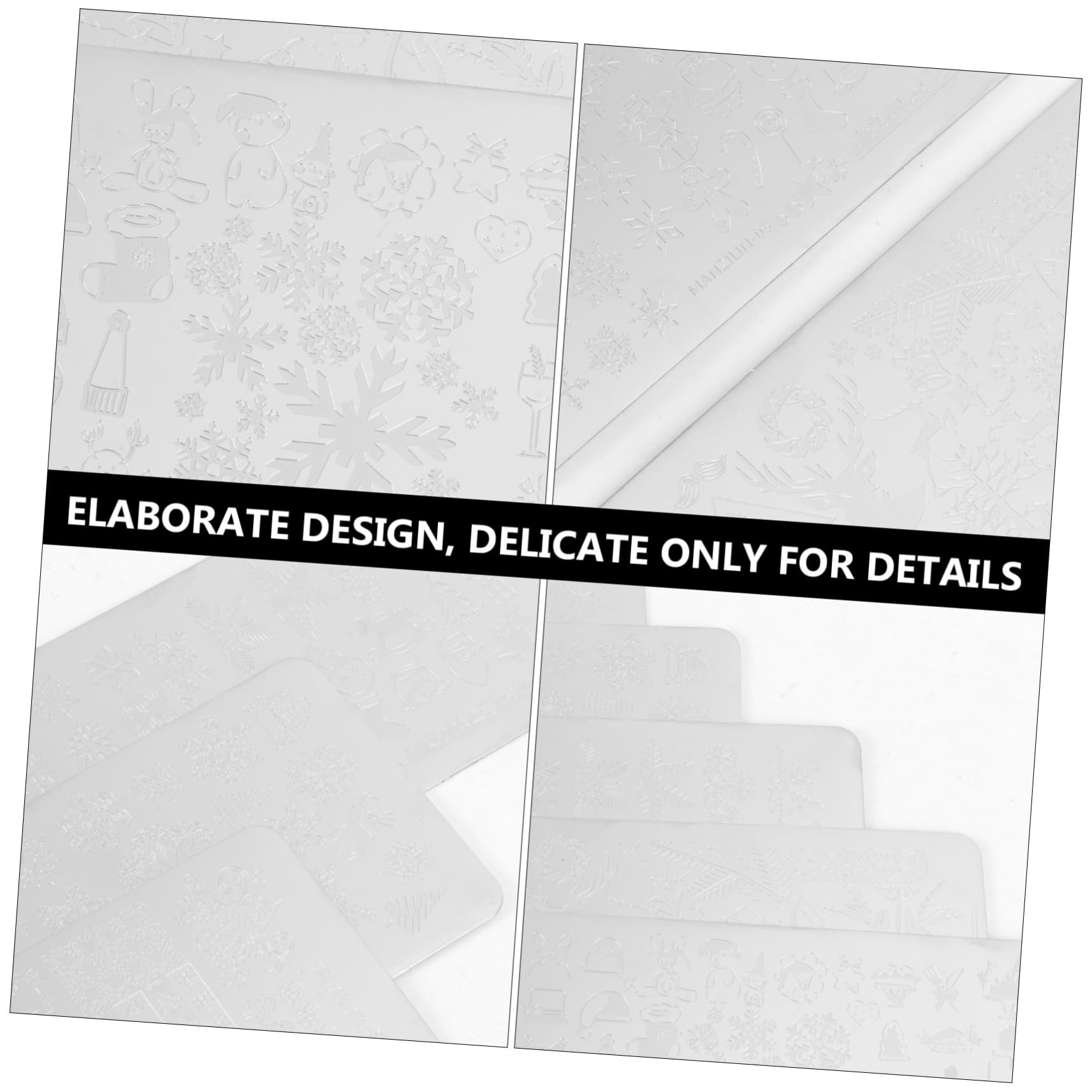 Ipetboom 5 Pezzi Piastre per Stamping Unghie Natalizie in Metallo, Stencil Quadrati per Nail Art, per Principianti e Professionisti, Decorazioni Unghie Feste Natalizie