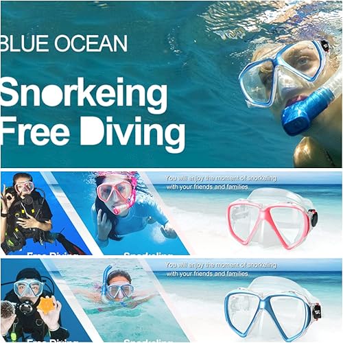 Miniatura 5 de Máscara de buceo panorámica HD para natación, gafas de buceo antivaho, máscara de buceo de vidrio templado, gafas de natación para adultos y jóvenes