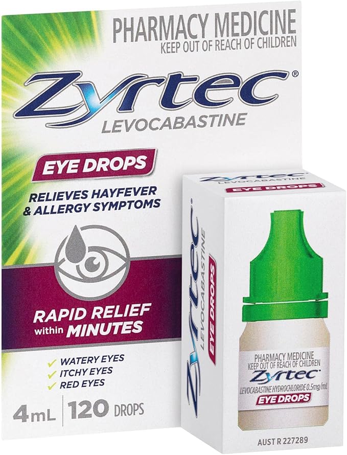 Zyrtec Levocabastine Eye Drops, 4 milliliters Health