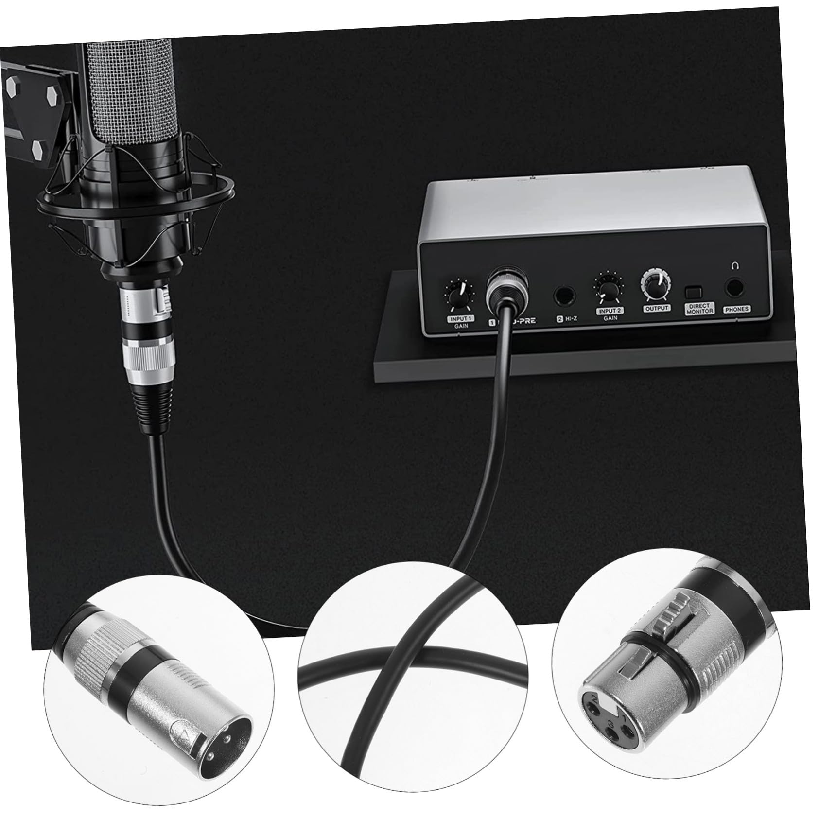 BESPORTBLE Cavo Microfono XLR Maschio-Donna 3 Pin in Rame senza Ossigeno 0,5m per Sistemi Audio KTV Riduce Rumore Trasmissione Efficiente Confezione 6 Pezzi