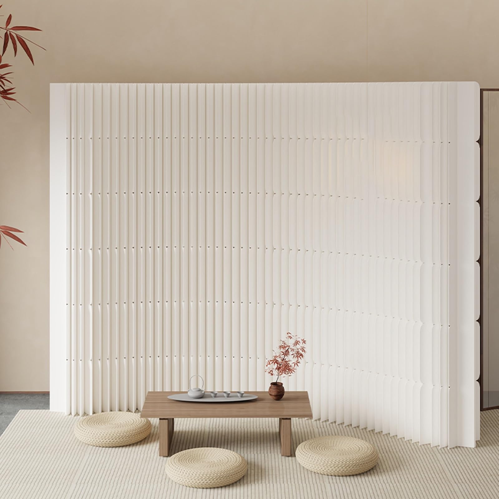 Divisori pieghevoli retrattili in carta – Ioni interni ispessiti per casa e ufficio Divisorio creativo da parete morbido (350 x 43 x 190 cm) – Elegante funzionale e versatile s