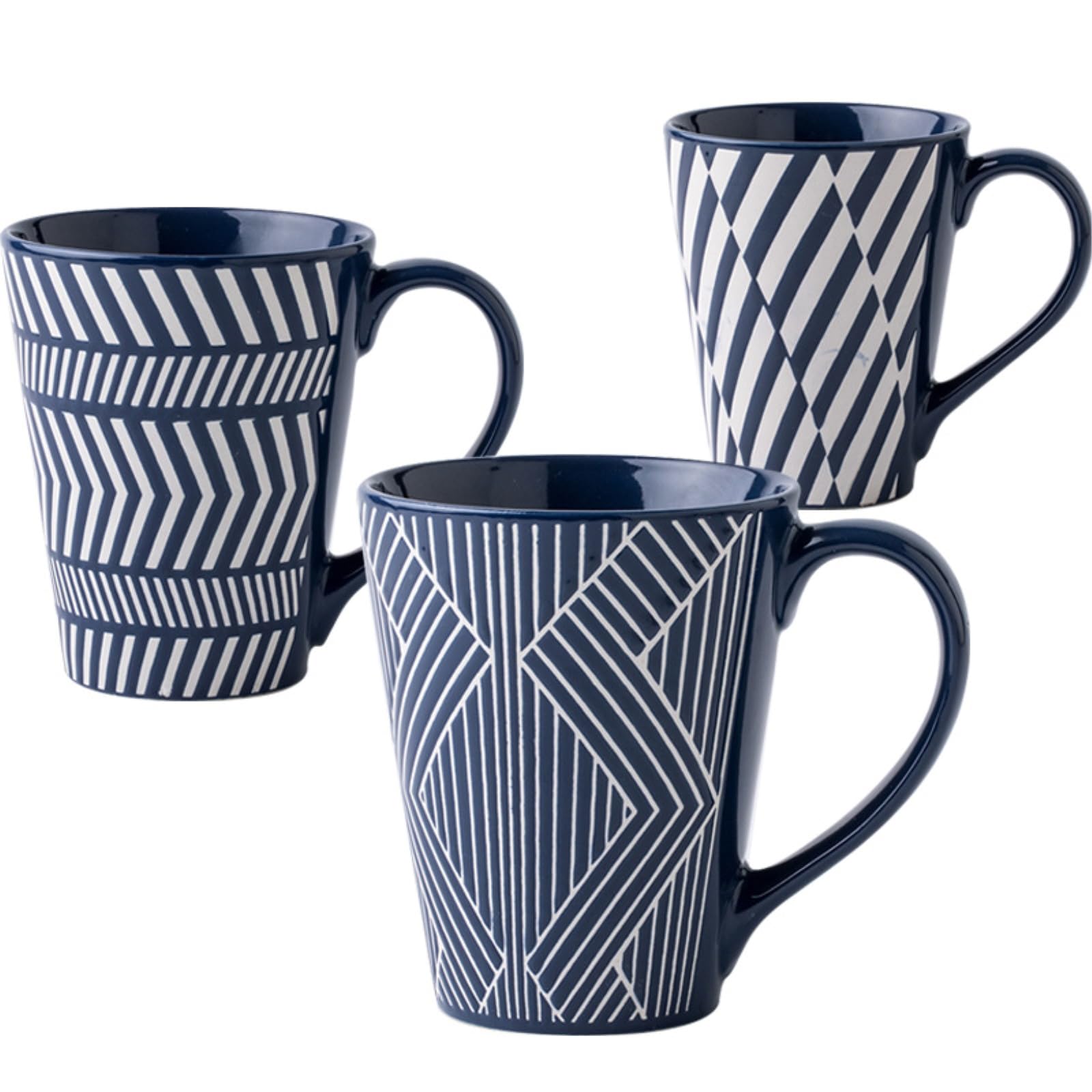 Taza creativa en relieve de 425 ml, taza de café con leche de cerámica para el hogar, Flecha, 450 ml