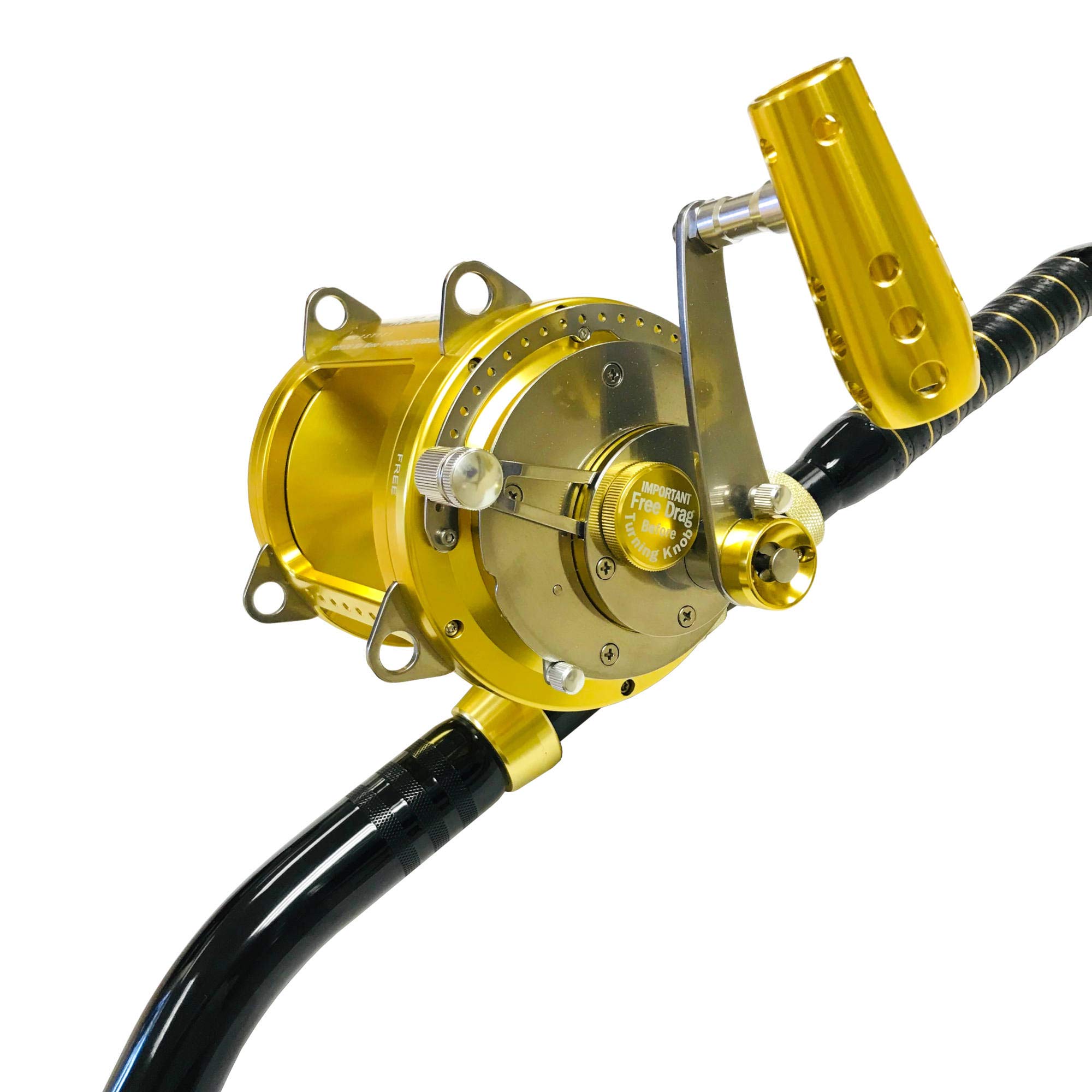 EatMyTackle 80W 2-Speed Reel on a 100-120 lb. Blue Marlin Bent Butt Tournament Rod, Offshore Reels