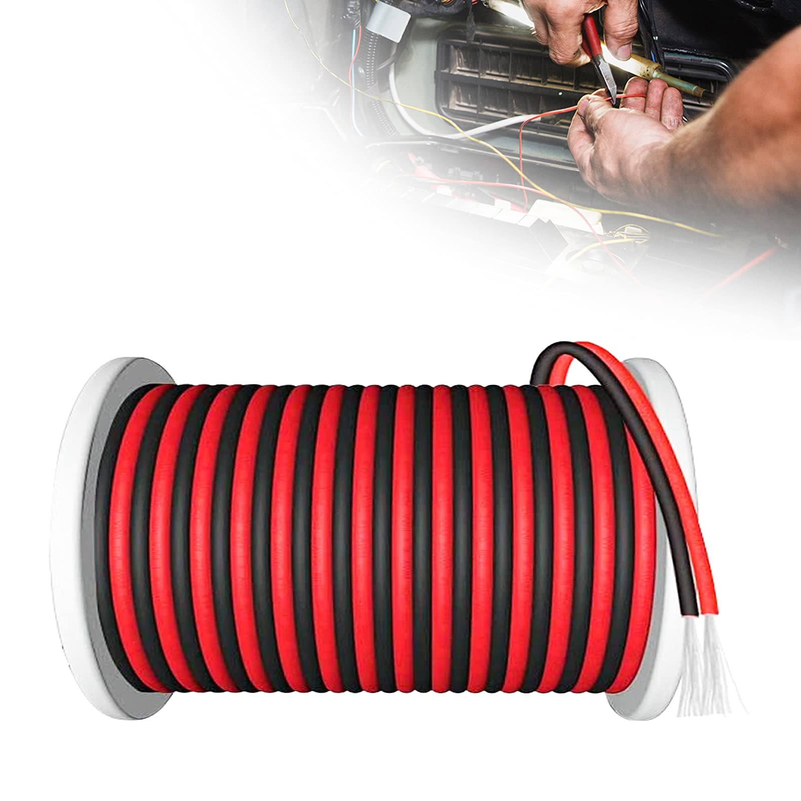 Marine Wiring Supplies 100ft 22AWG 2-Pin LED Wire Extension Harness For Car, Marine, Boat Lighting &ndash; 12V 12V Tinned Copper Wire