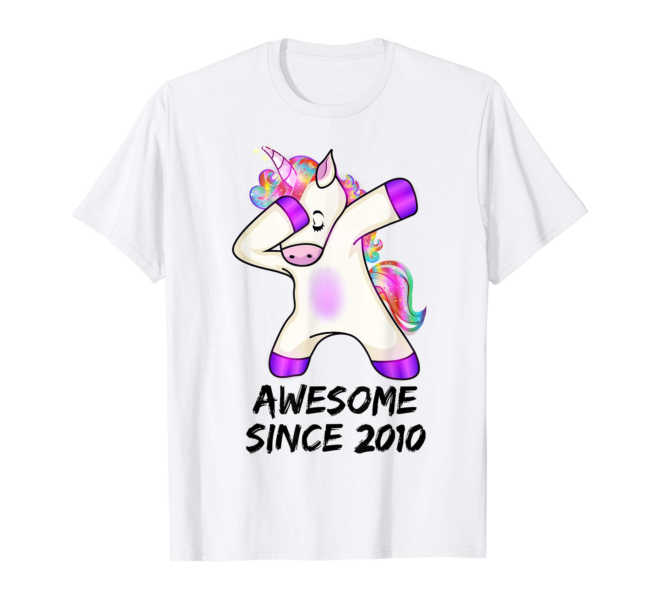 Awesome Since 2010 with Cute Unicorn Girls 10Th Birthday T-Shirt