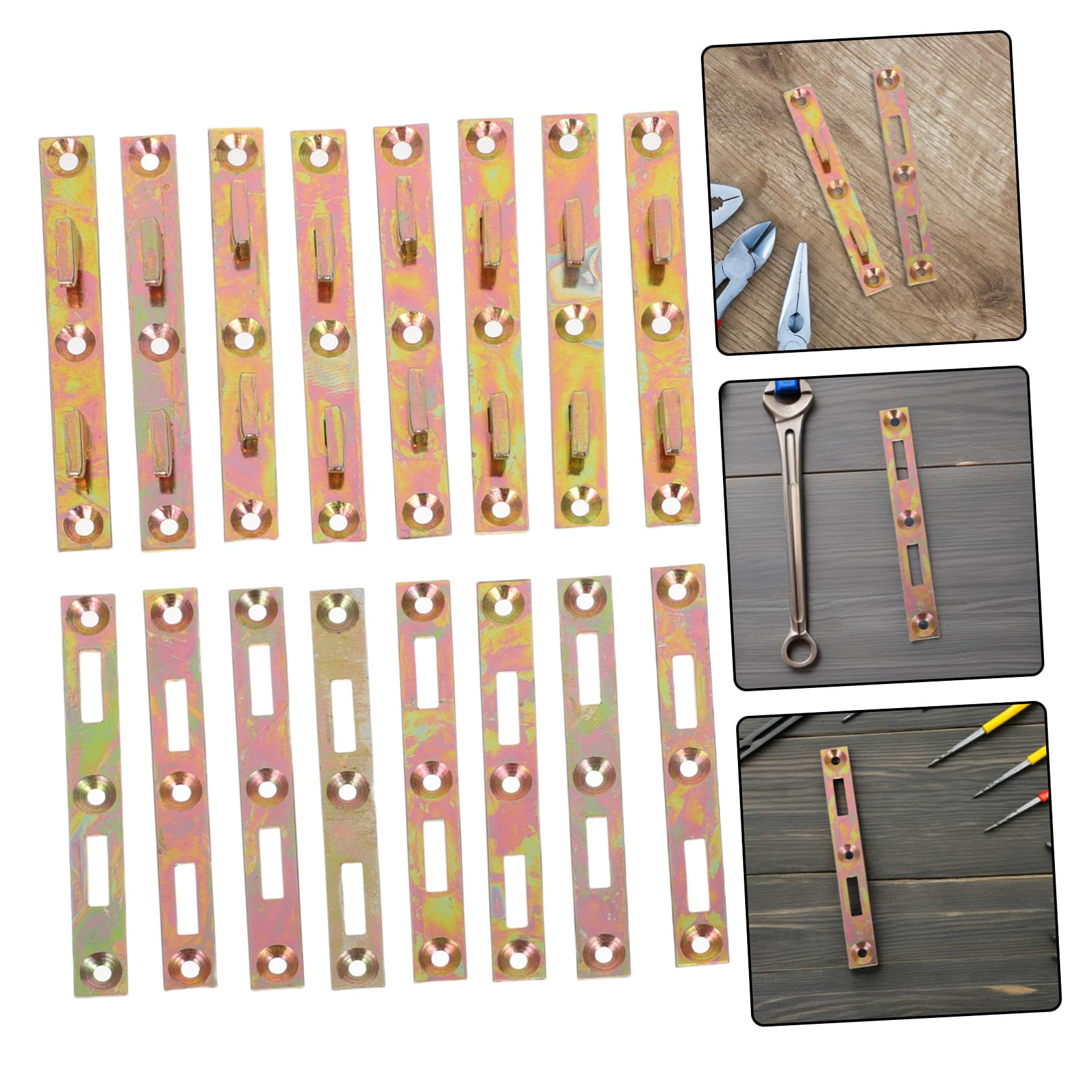 Lurrose 8 Set Set 8 Staffe per Ferramenta Telaio Letto 125mm in Metallo Resistente, Ganci di Fissaggio Sponde e Testiera per Arredamento Camera da Letto, Accessori Antirumore per Mobili