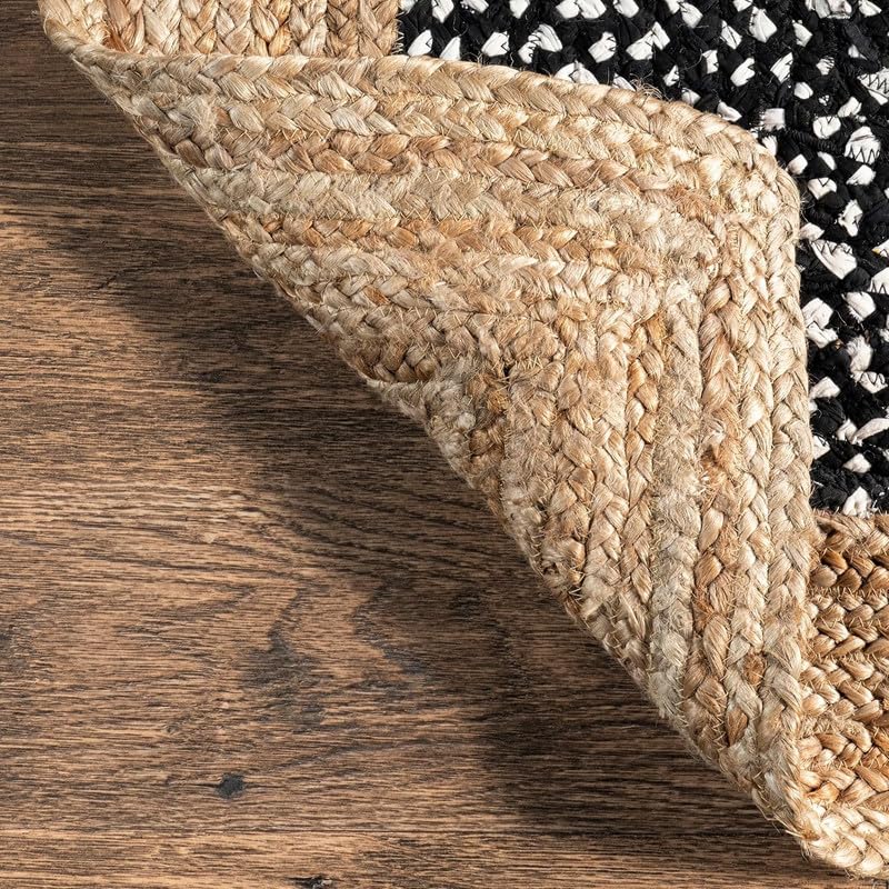 Tapis décoratif rustique pour chambre d'enfant, noir et blanc, 0,8 x 3 m