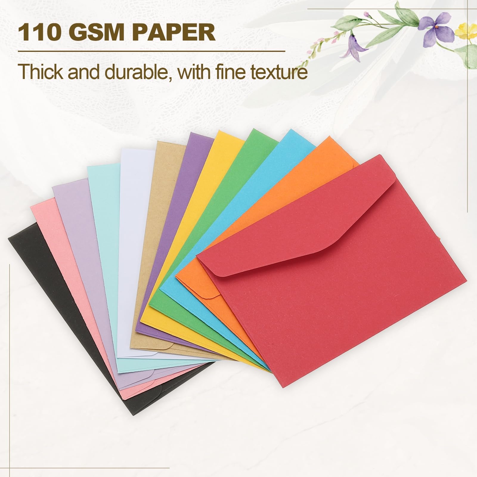 PATIKIL 120Pcs Gift Cards Envelopes, 110GSM Paper Colored Mini Envelopes Small Card Holder for Business Mailing Invitations Greeting Weddings Party, Brown, 4.5 x 3.2 Inches - Image 3