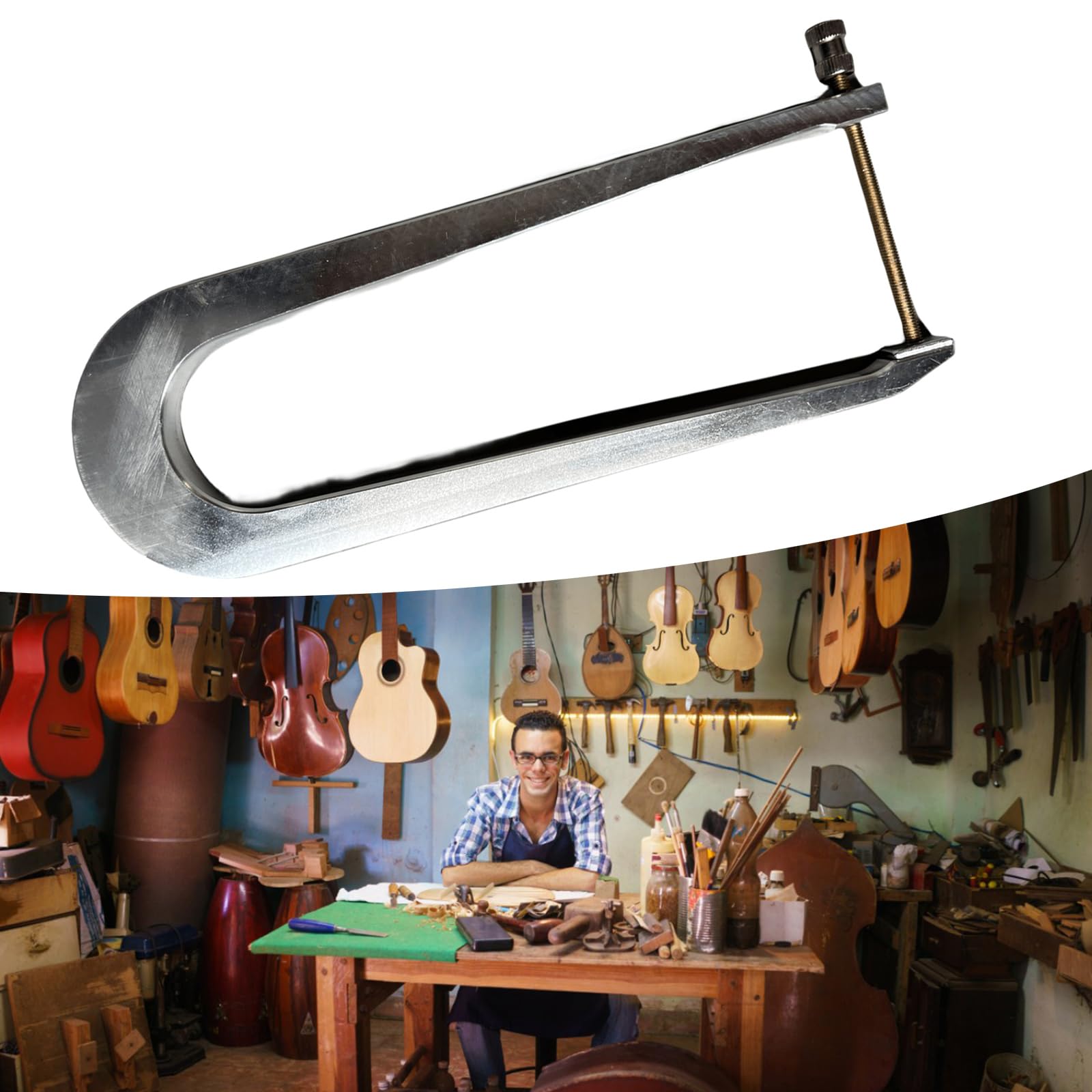 mioosho Aluminum Violin Bass Beams Clamp Violin Bracing Clamp Cello Sticky Beams Making Tool Violin Beams Clamp Easy to Use