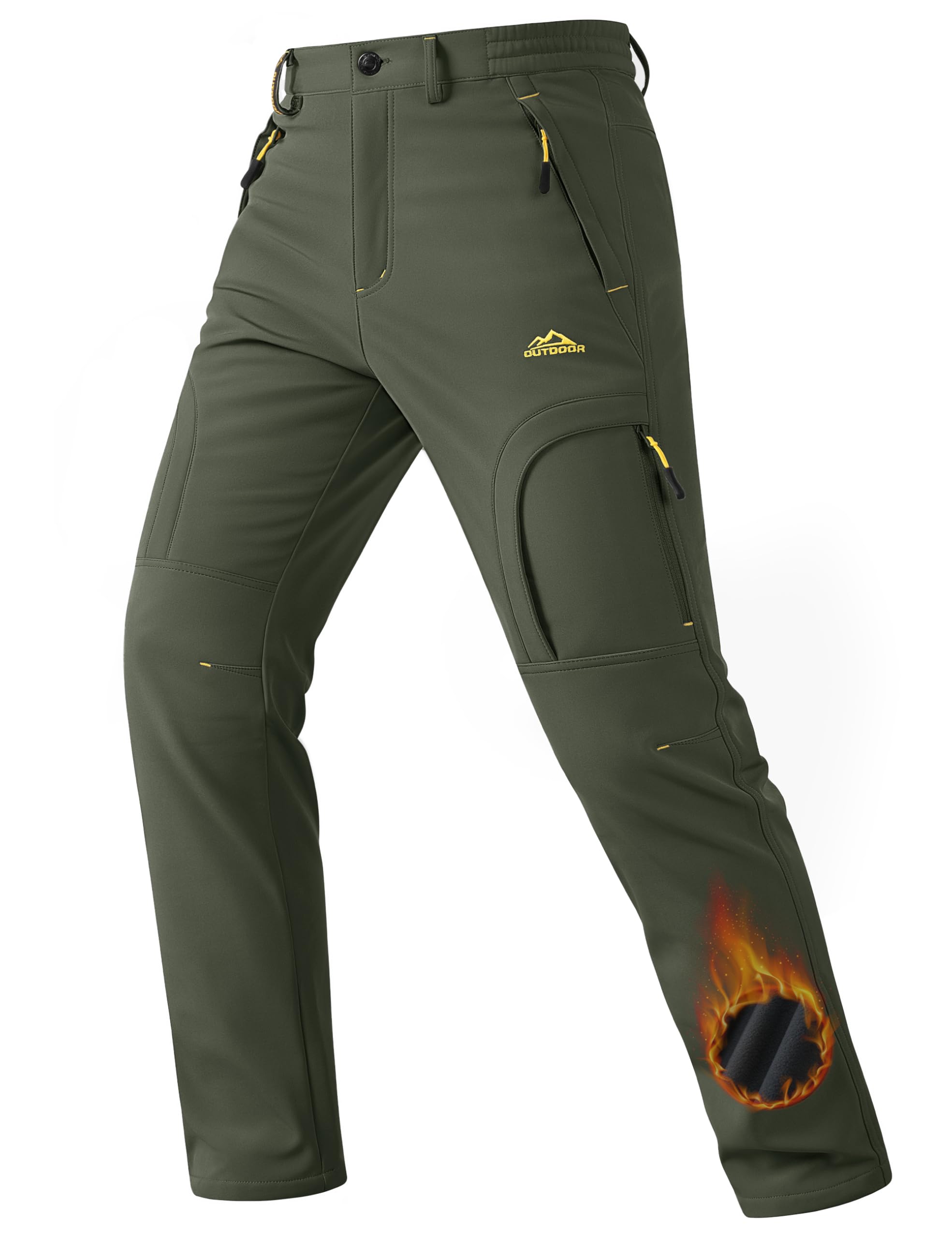 TACVASEN Winter Pants for Men Fleece Lined Waterproof Pants