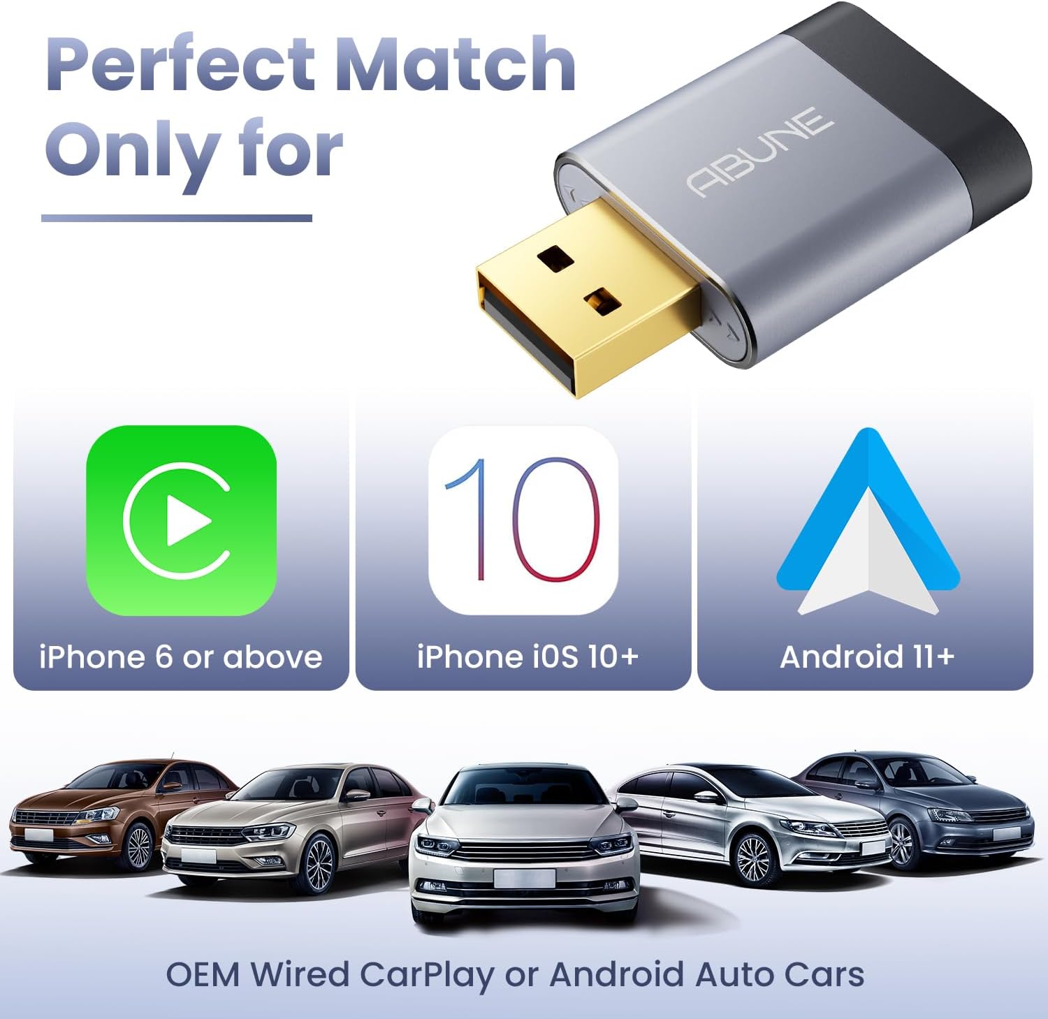 2-in-1 Wireless CarPlay Adapter & Android Auto Adapter, 2025 Updated Convert Wired to Wireless Car Play Dongle, Plug and Play with No Delay, Compatible with iOS 10+ & Android 11+ - Image 8